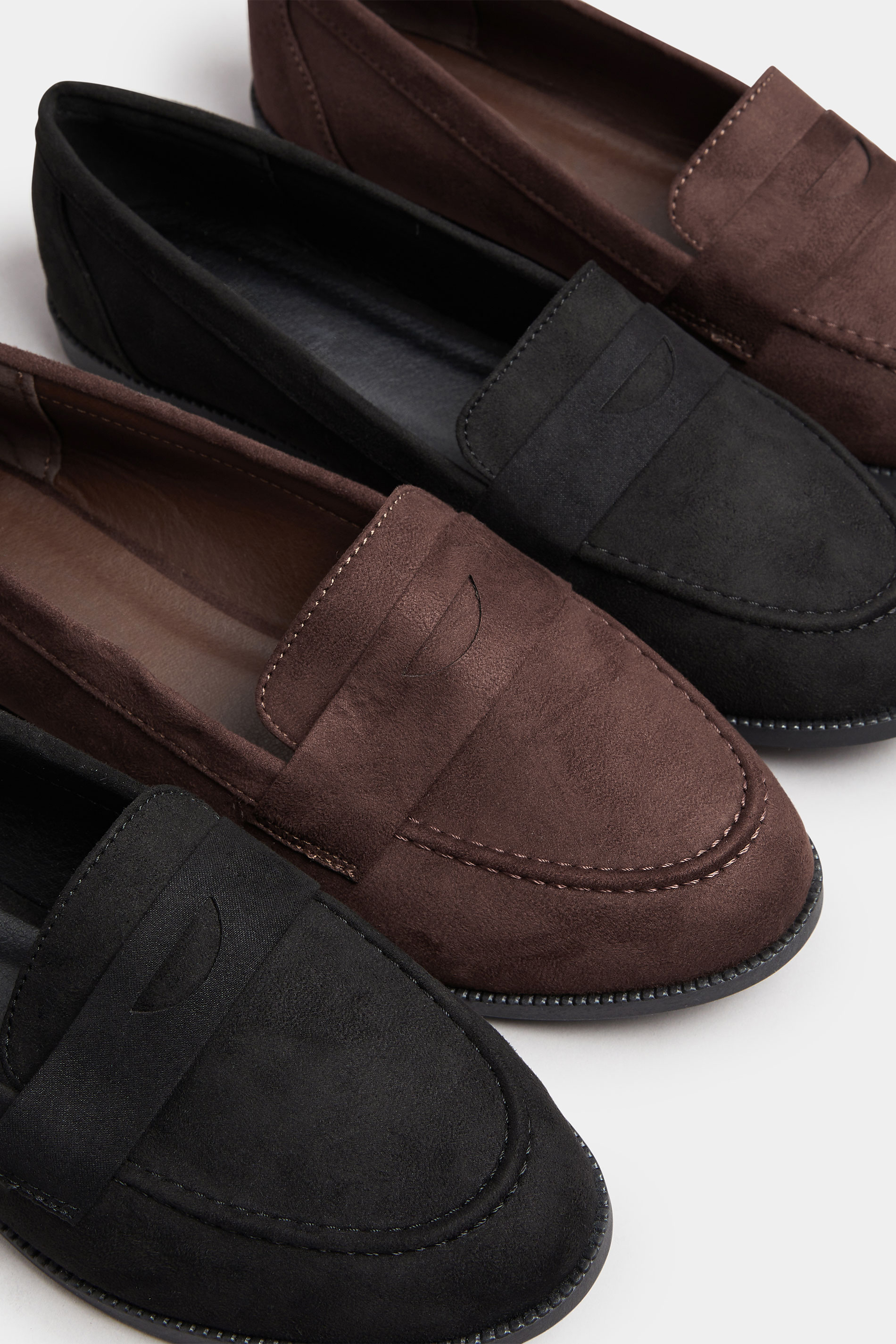 Chocolate Brown Suede Loafers In Wide E Fit | Yours Clothing 6