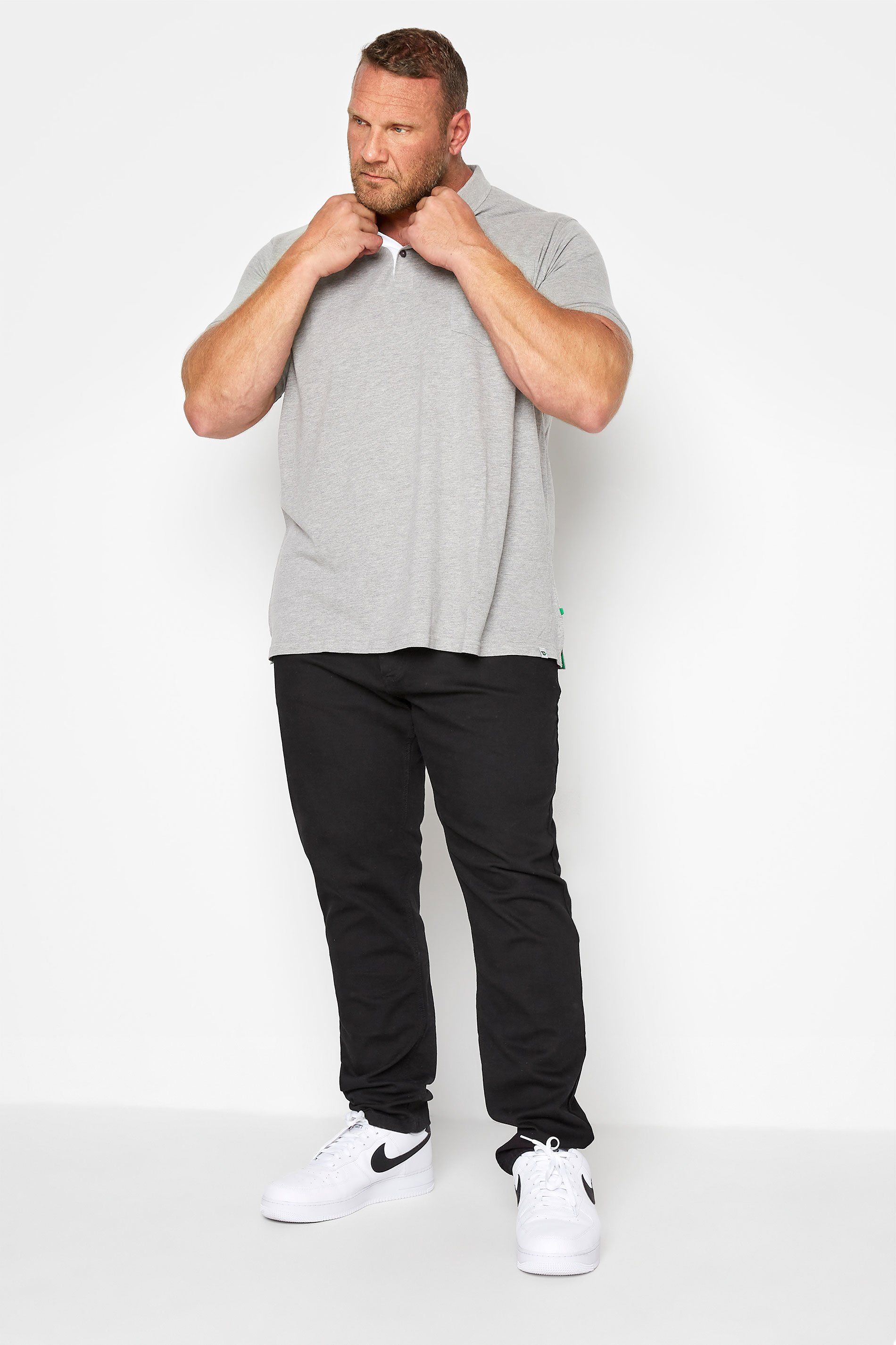 D555 Black Tapered Stretch Jeans | BadRhino 2