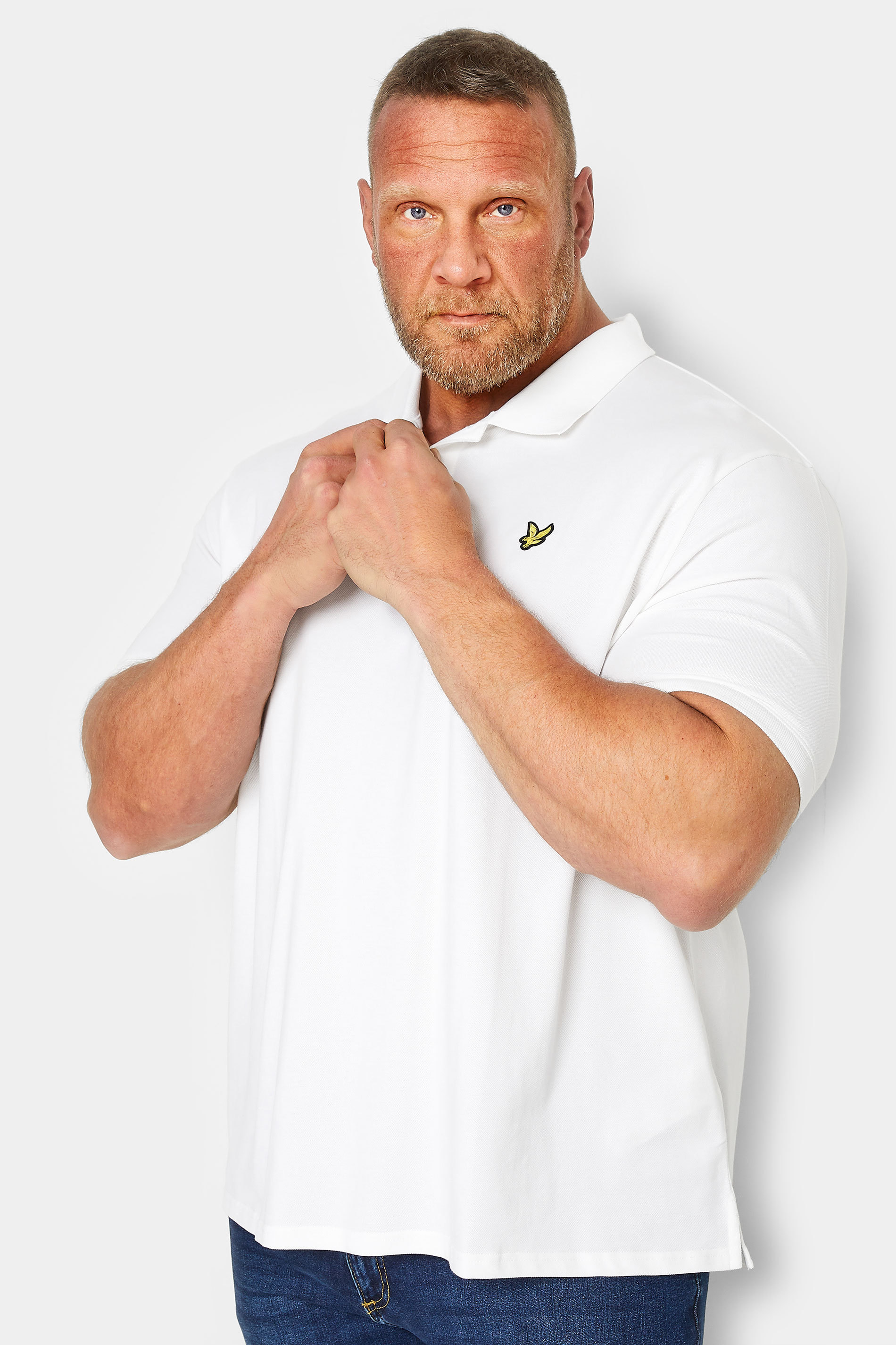 LYLE & SCOTT White Logo Polo Shirt | BadRhino 3