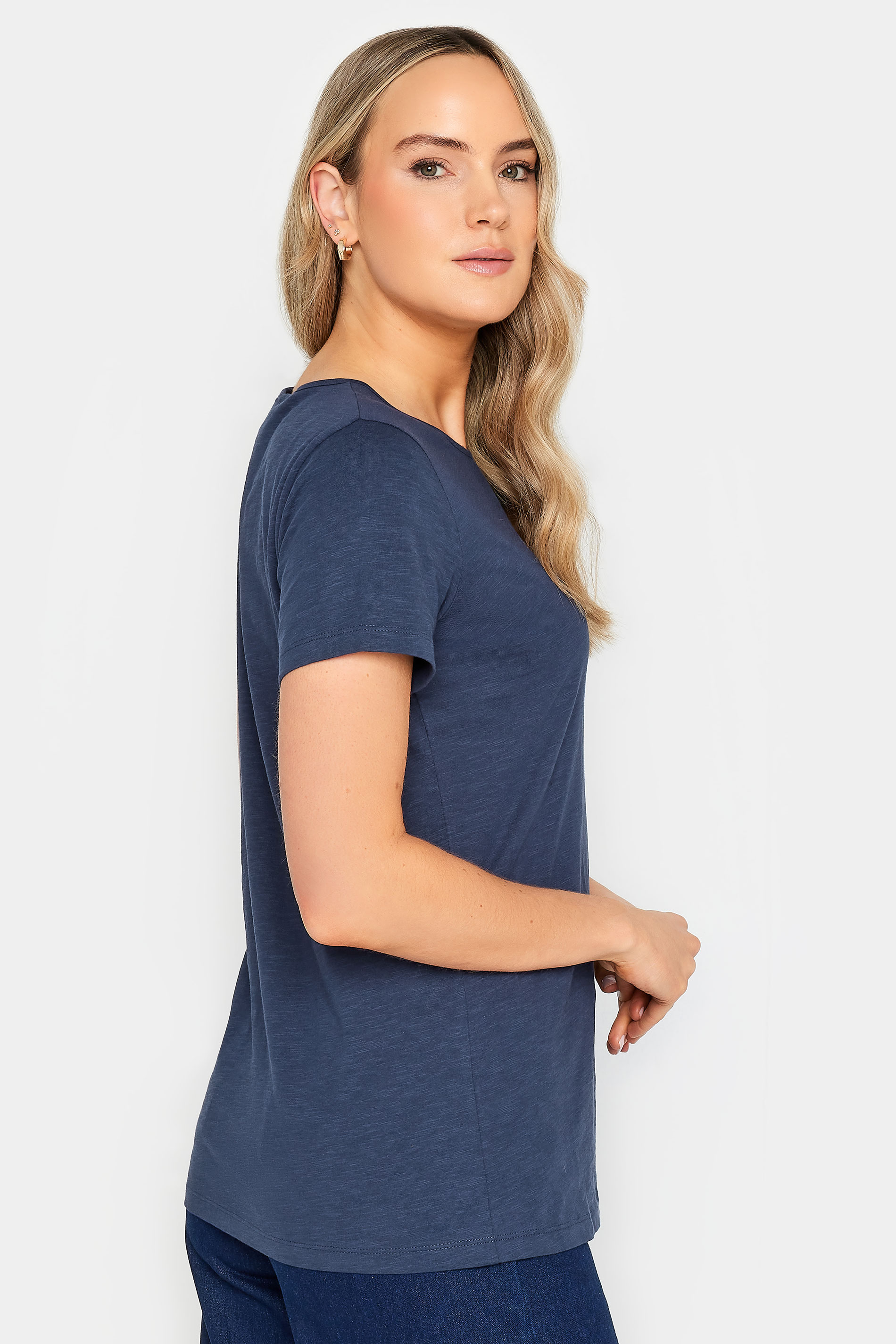 LTS Tall Womens Navy Blue Short Sleeve T-Shirt | Long Tall Sally 3