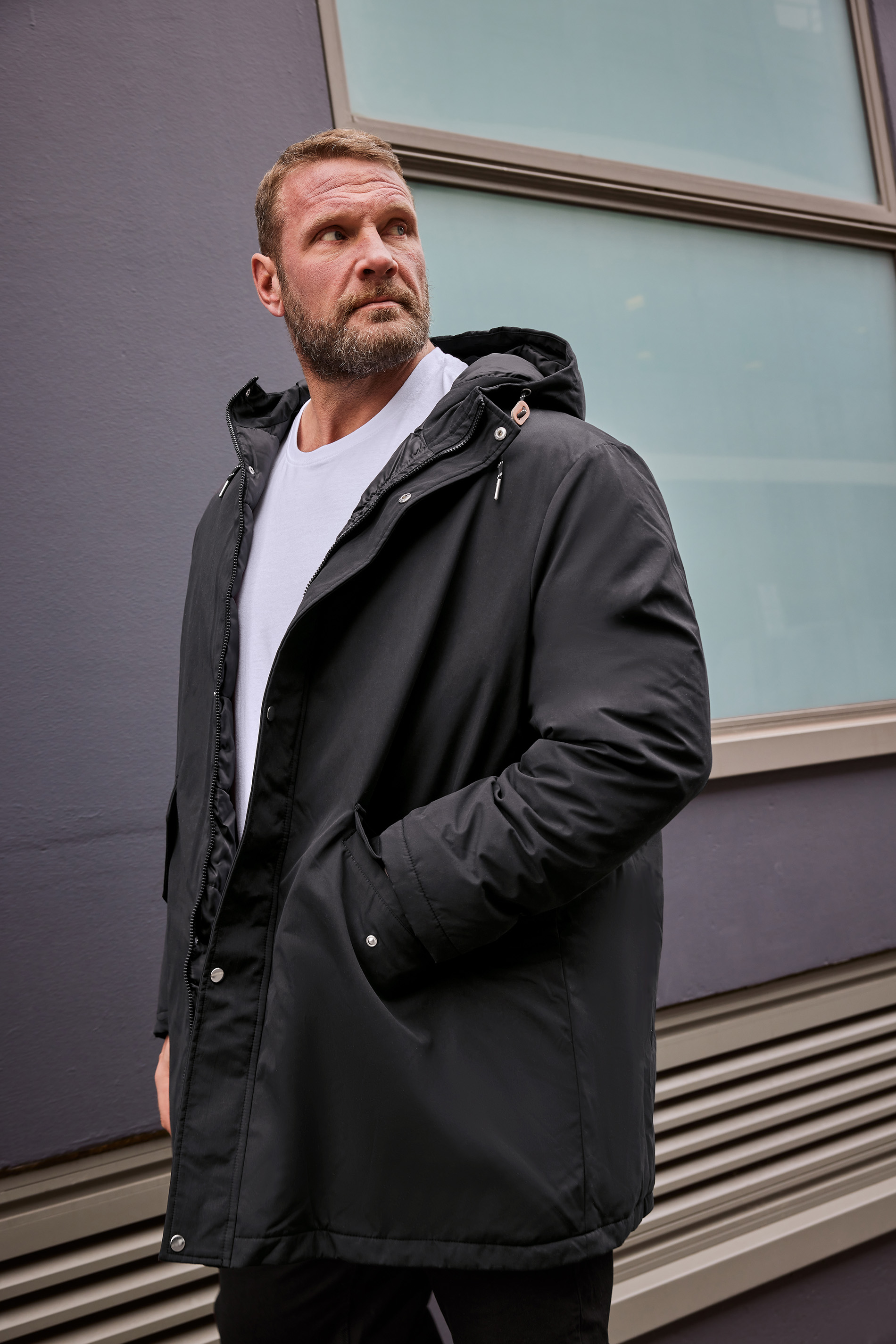 BadRhino Big & Tall Black Long Hooded Parka | BadRhino 1