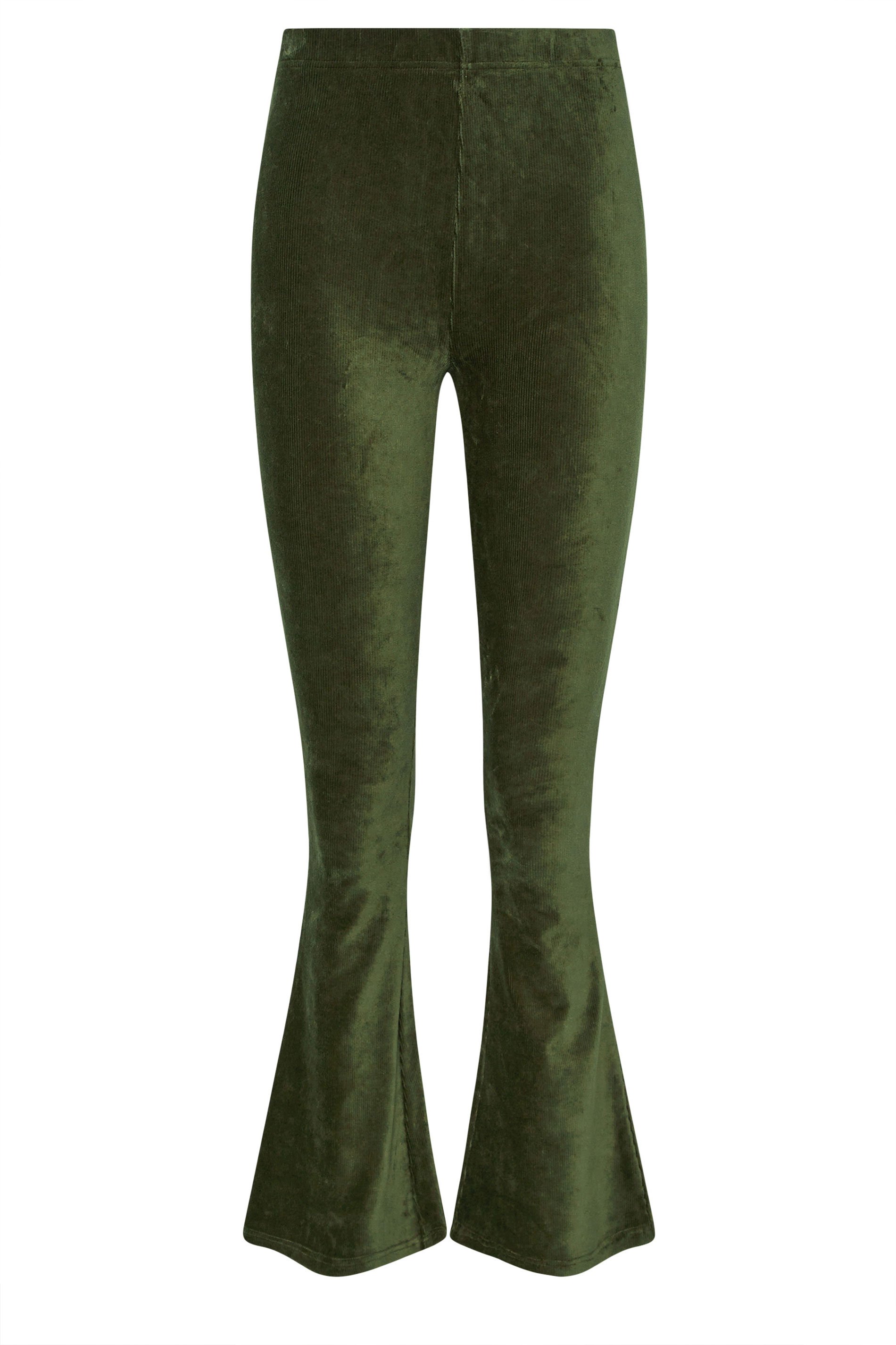 LTS Tall Khaki Green Cord Kick Flare Leggings | Long Tall Sally 5