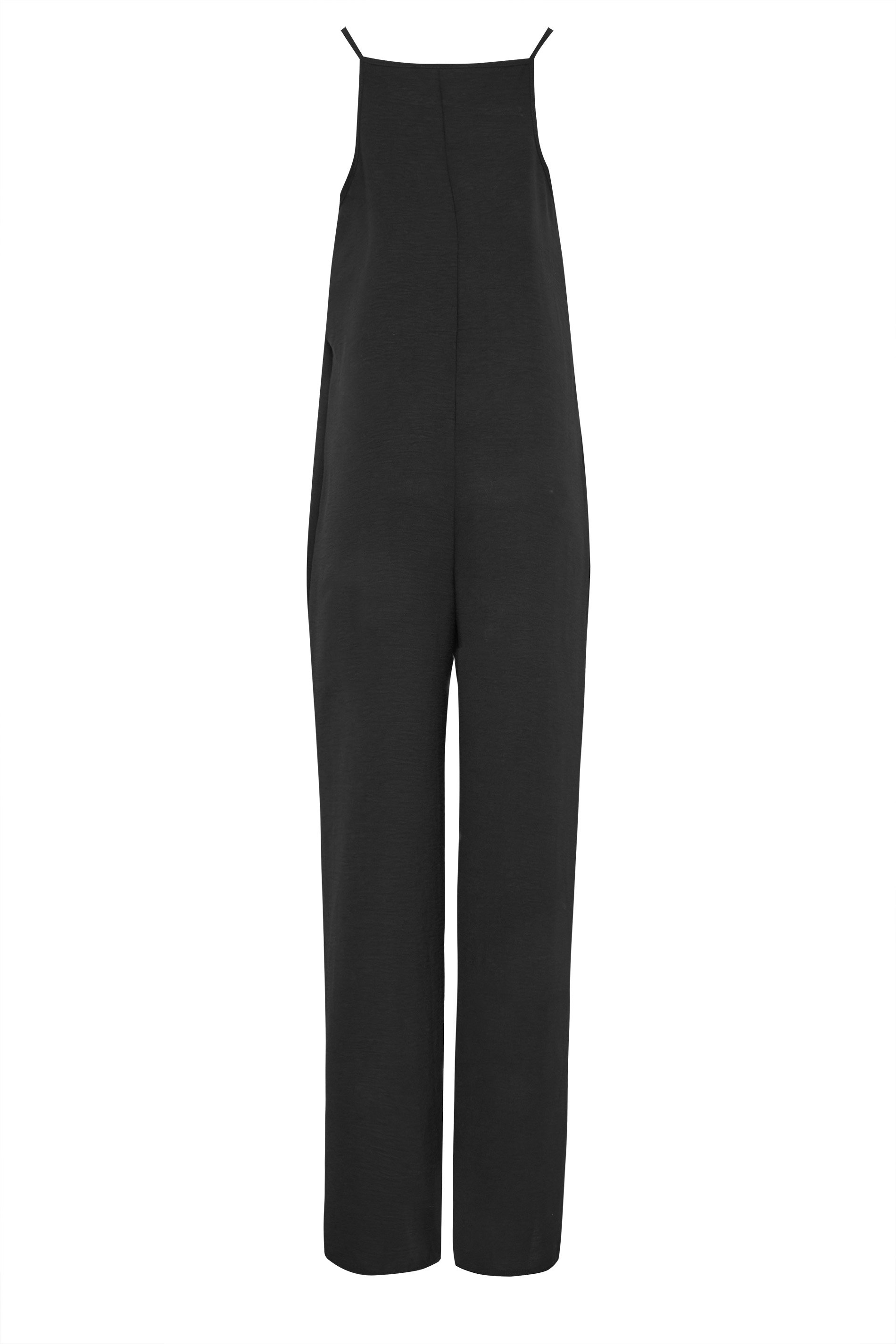 who want it long lengs（Black） LTS Tall Womens Black Sleeveless Wide Leg Jumpsuit | Long
