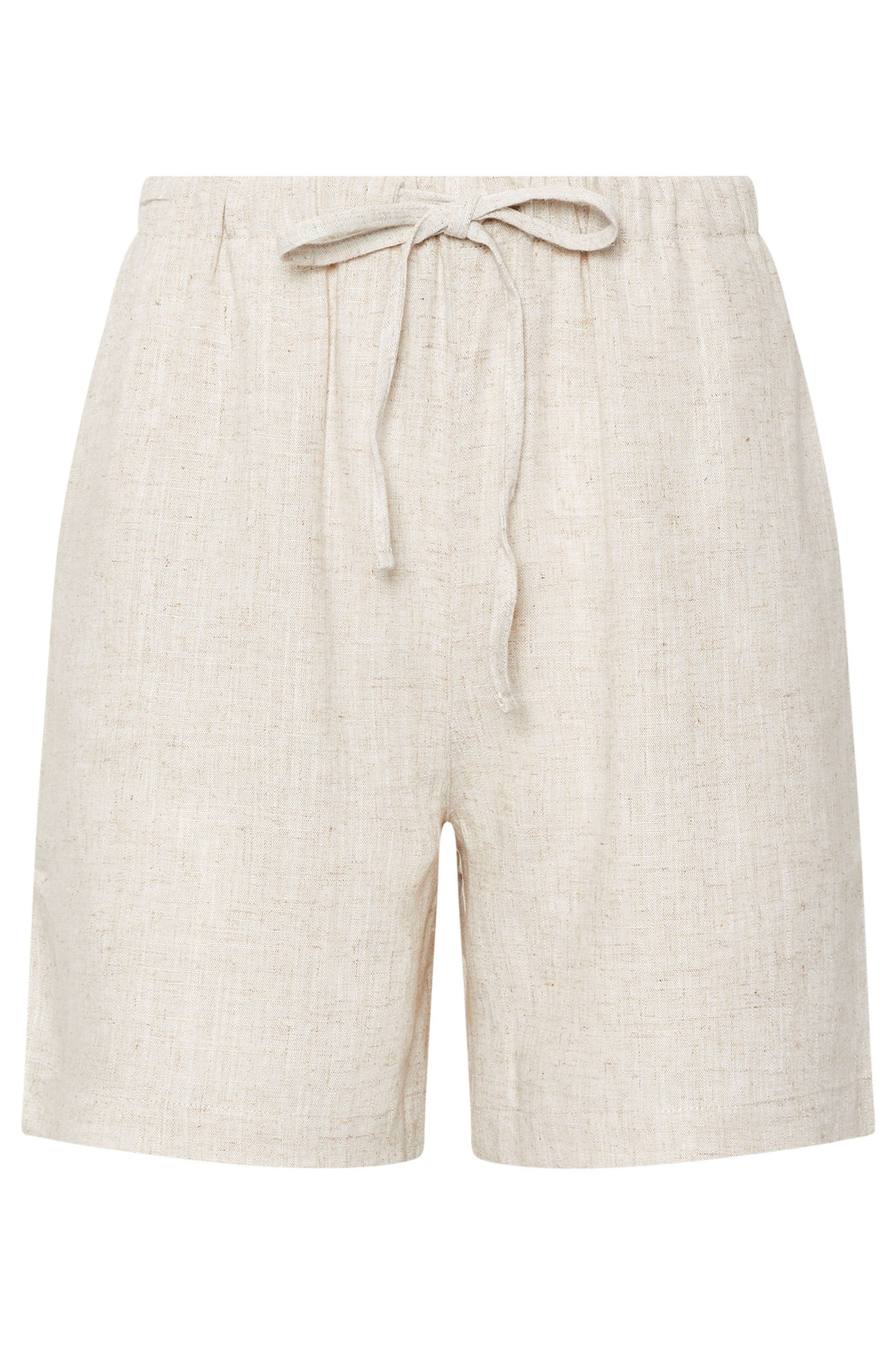 LTS Tall Stone Brown Linen Tie Shorts | Long Tall Sally 6