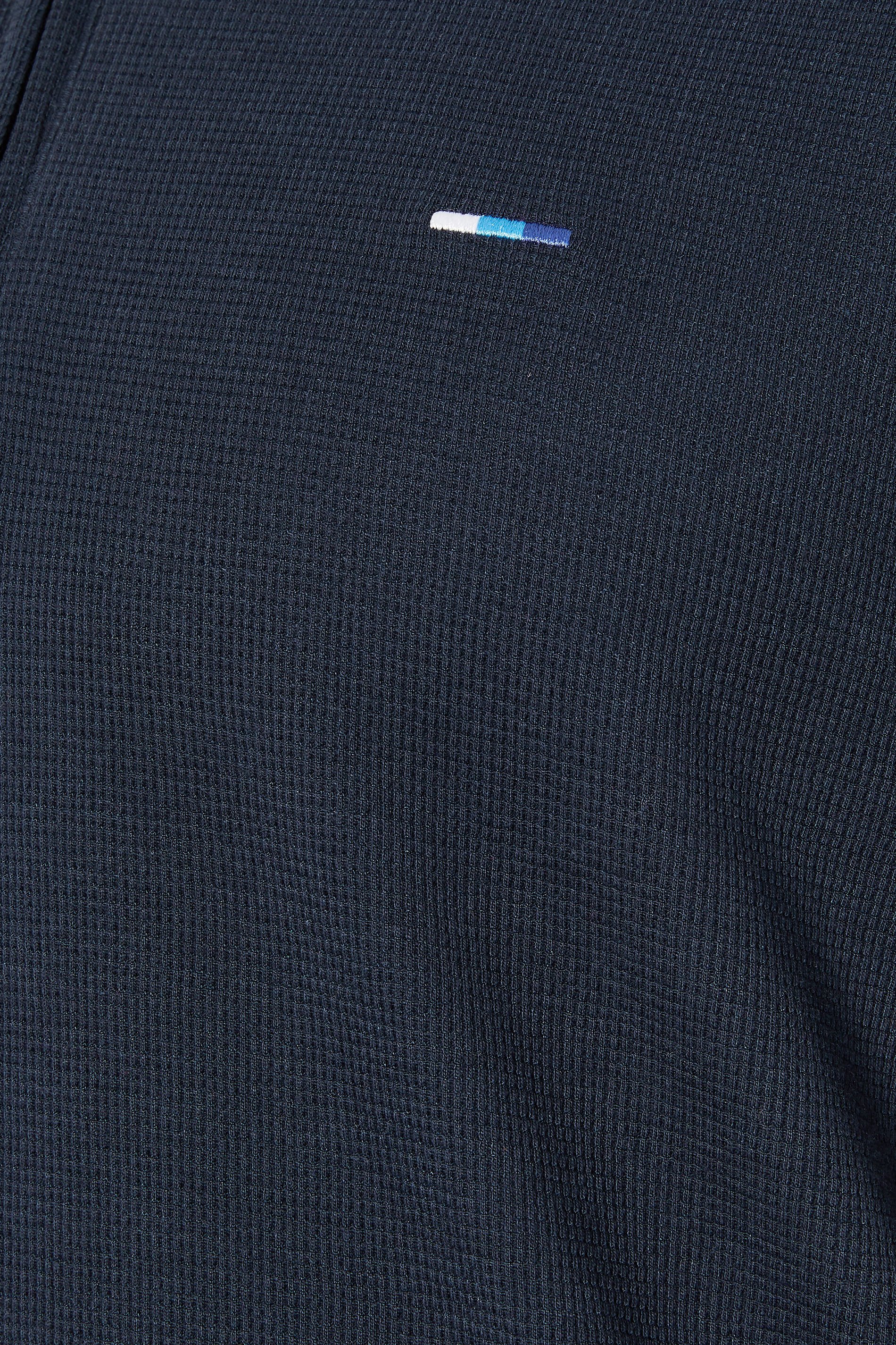 BadRhino Big & Tall Navy Blue Waffle Texture Zip Polo Shirt | BadRhino 5