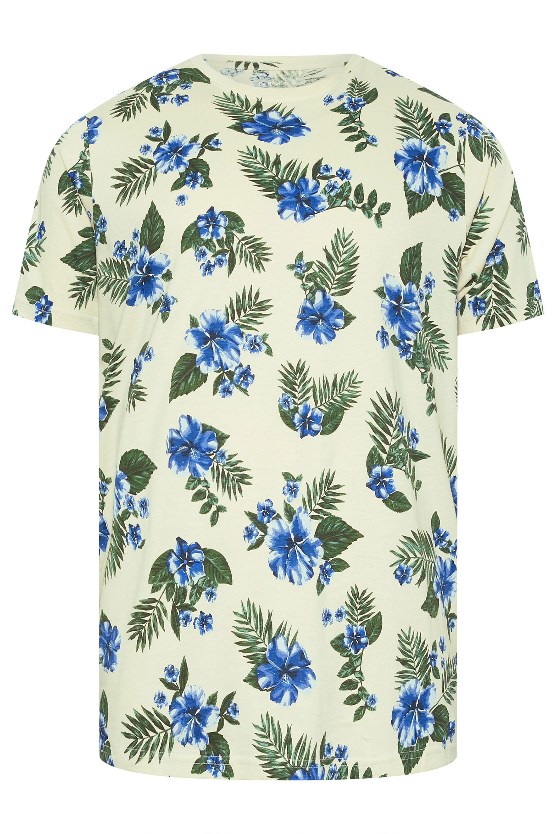 BadRhino Big & Tall Cream Floral Print Short Sleeve T-Shirt | BadRhino 3