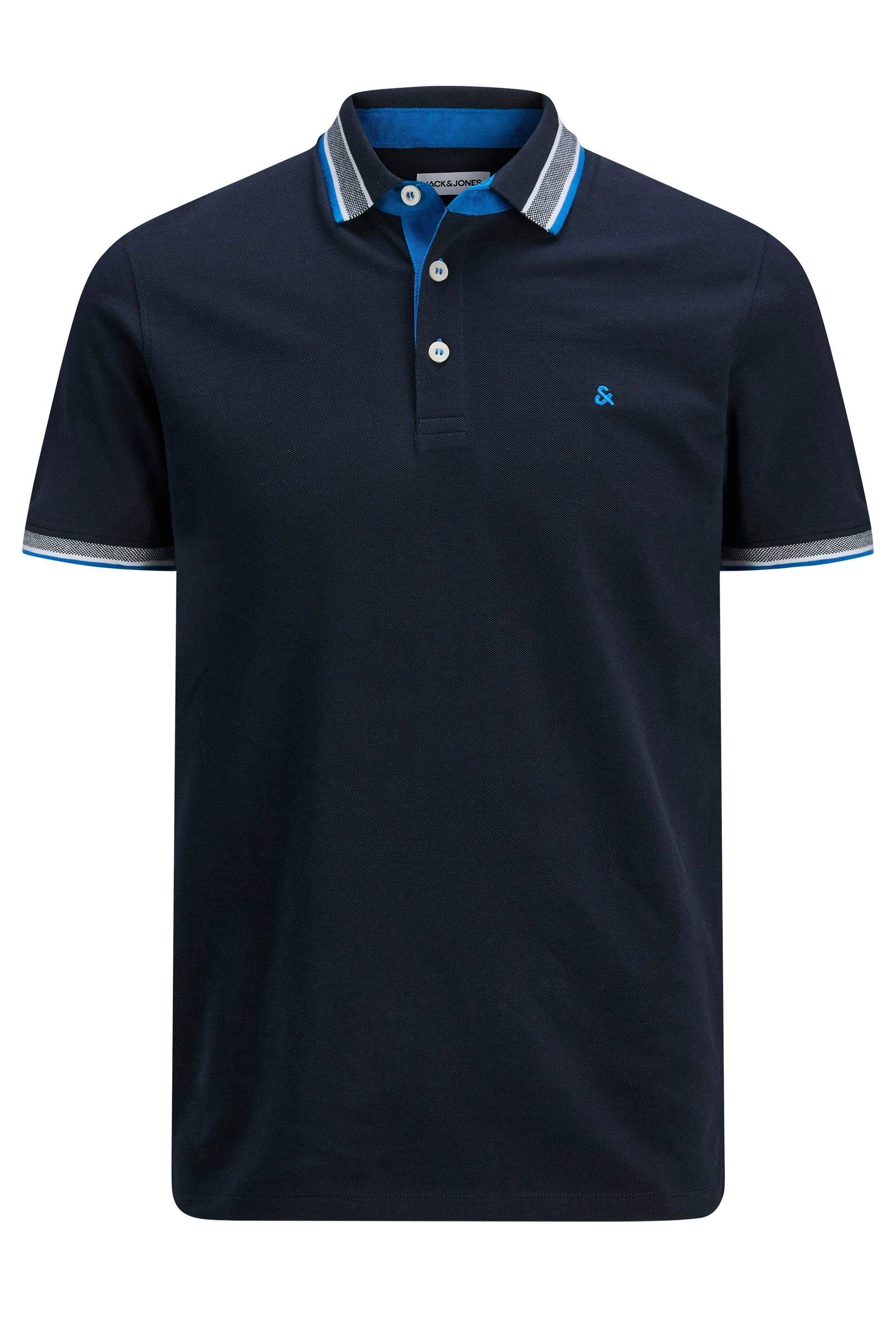 JACK & JONES Big & Tall Sky-Captain Blue Paulos Polo Shirt | BadRhino 2