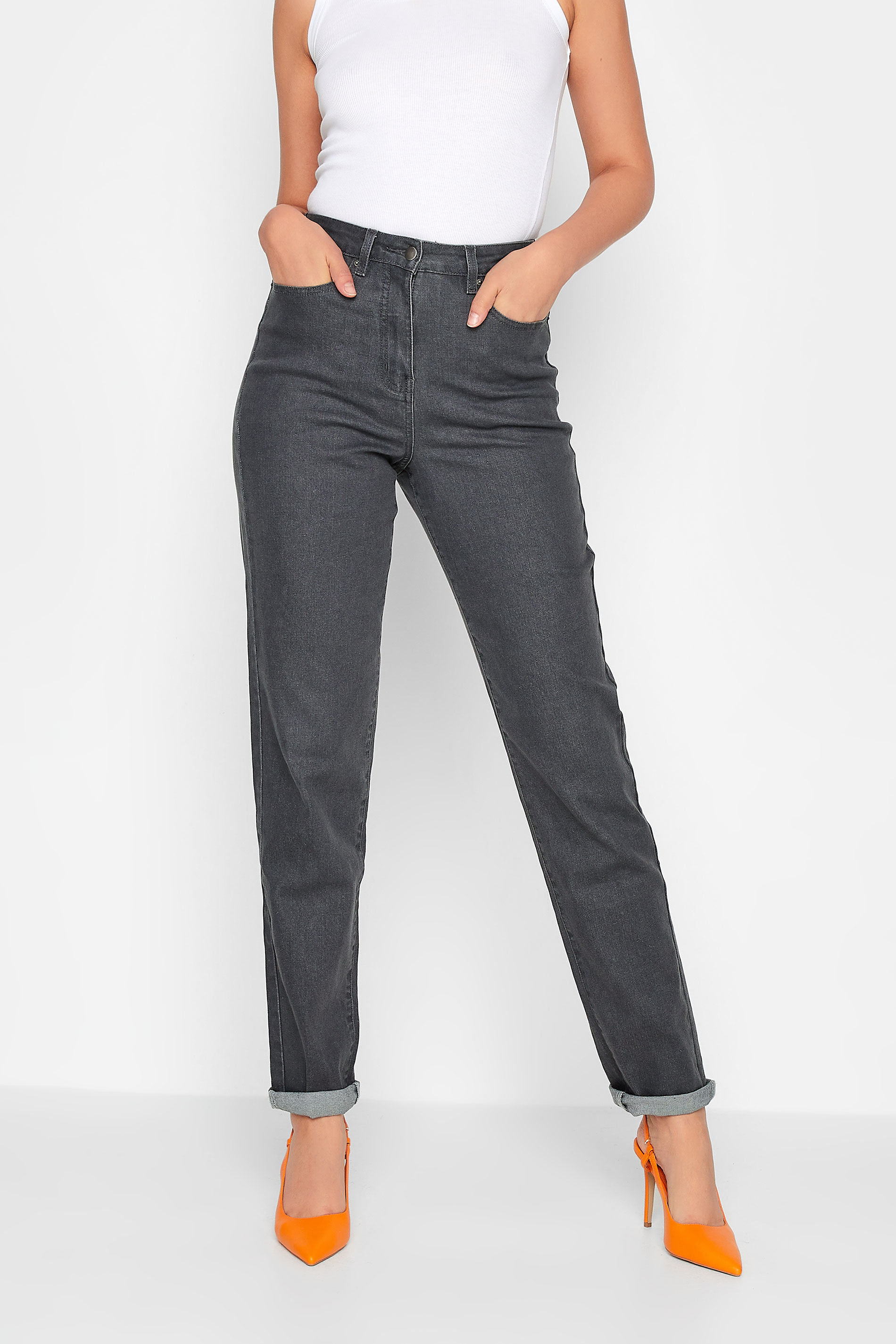 LTS Tall Women's Grey UNA Mom Jeans | Long Tall Sally 1