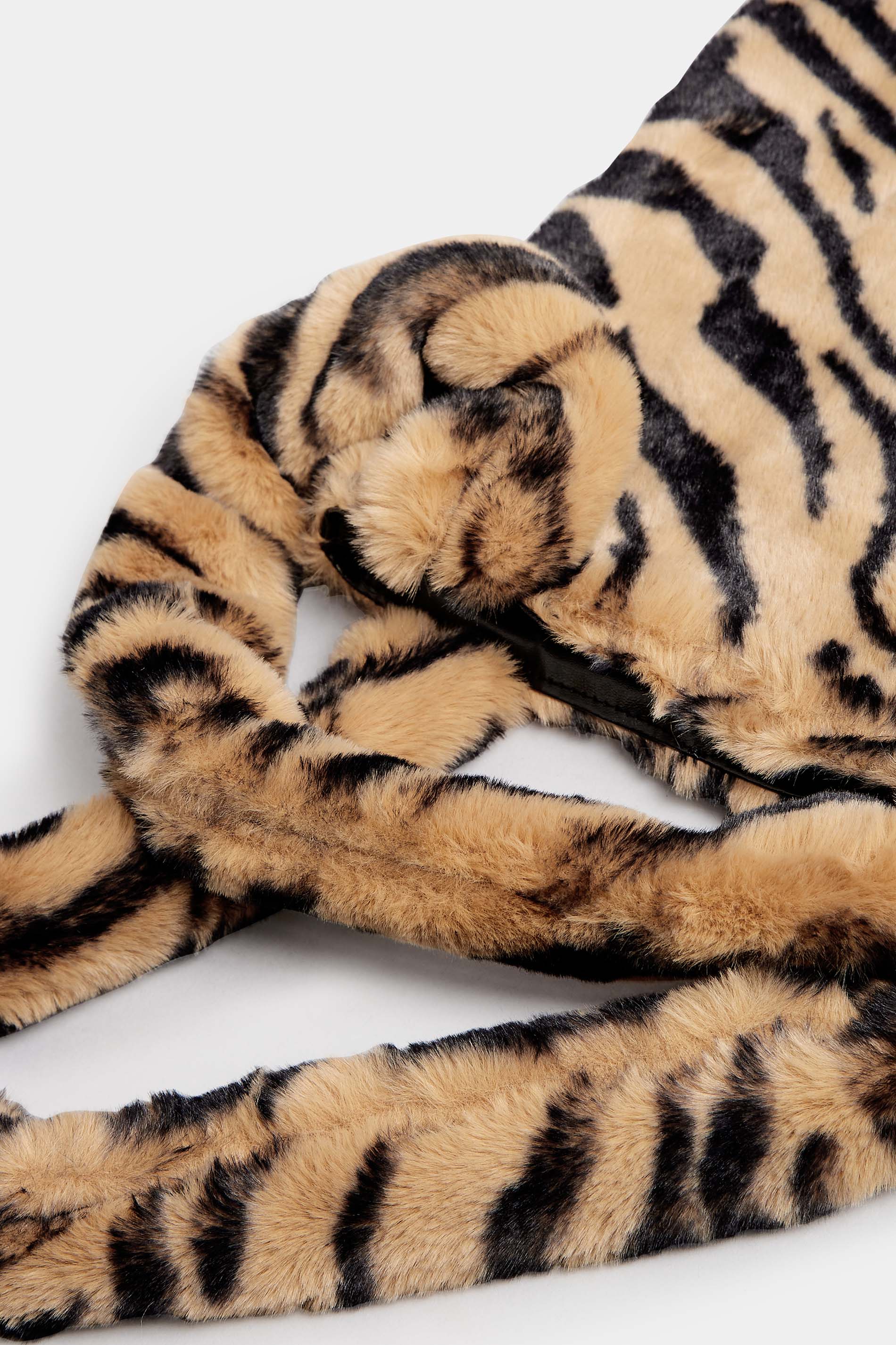 Brown Zebra Print Faux Fur Tote Bag 5