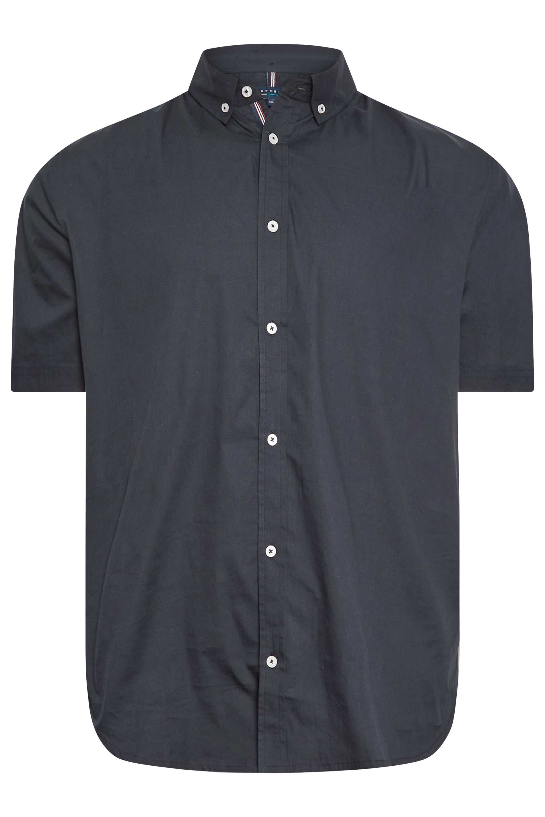 BadRhino Big & Tall Navy Poplin Short Sleeve Shirt | BadRhino 5