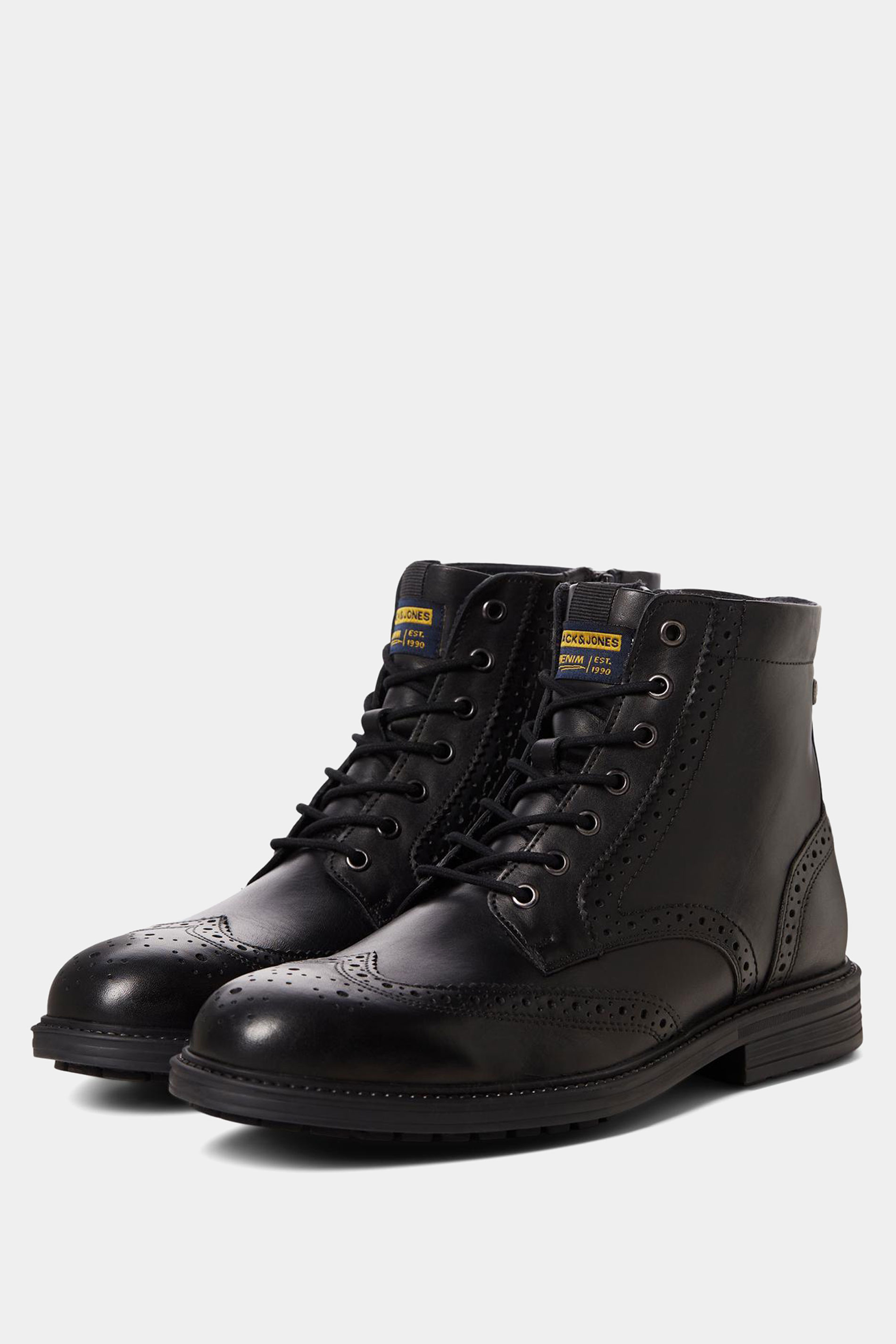 JACK & JONES Black Brogue Boot | BadRhino 2