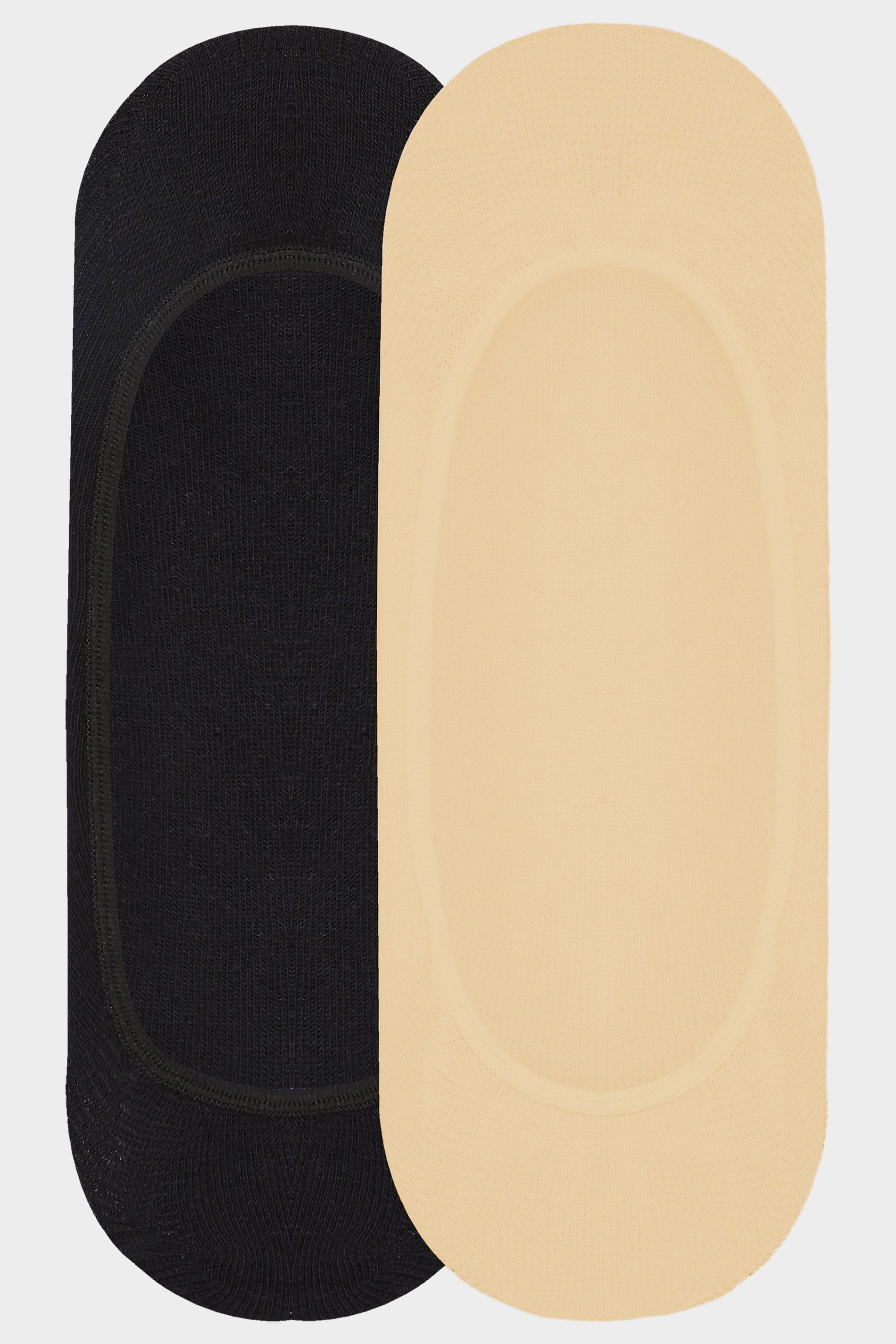 YOURS 2 PACK Plus Size Black & Nude Footsie Socks | Yours Clothing 4