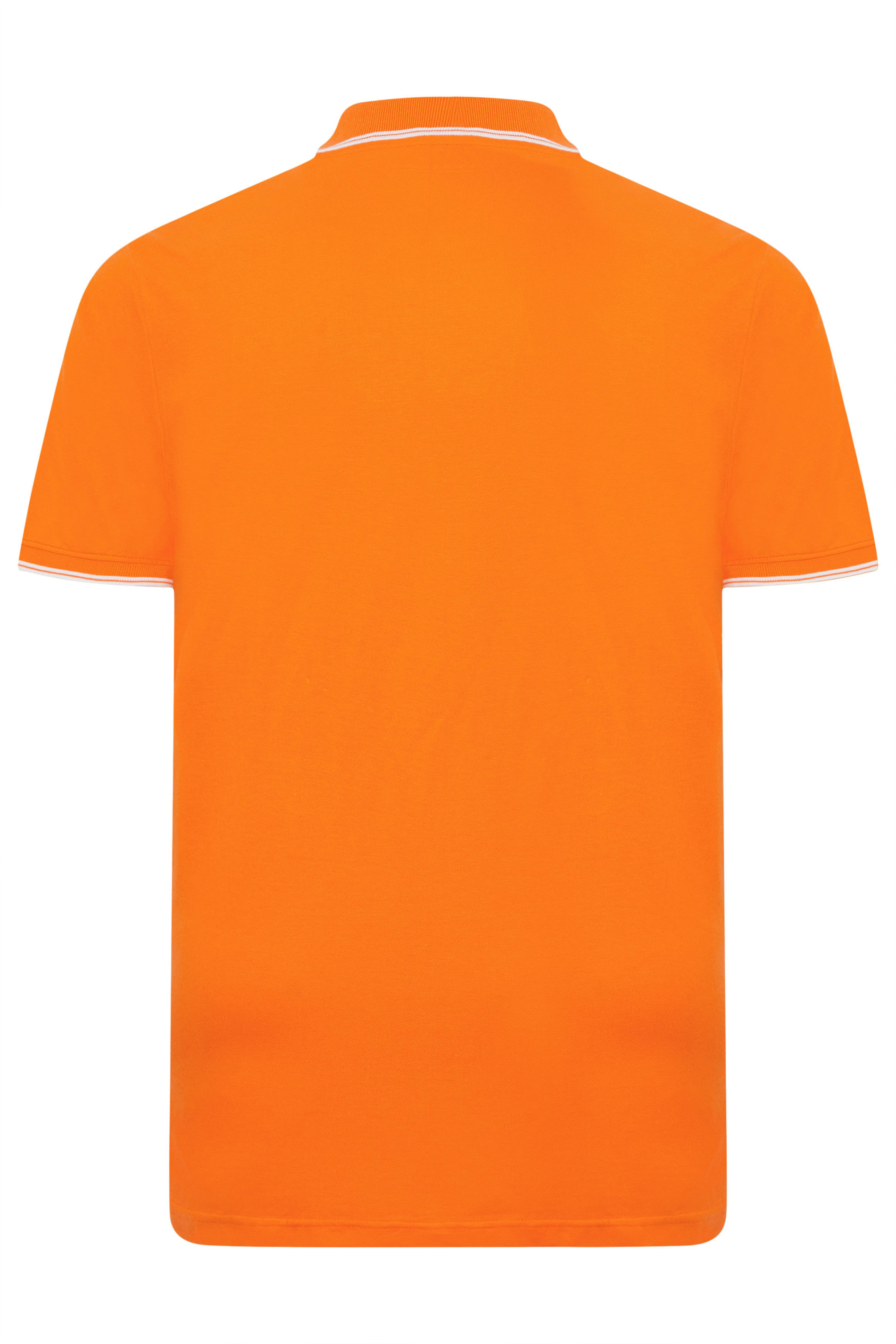 BadRhino Big & Tall Orange & White Tipped Polo Shirt | BadRhino 6