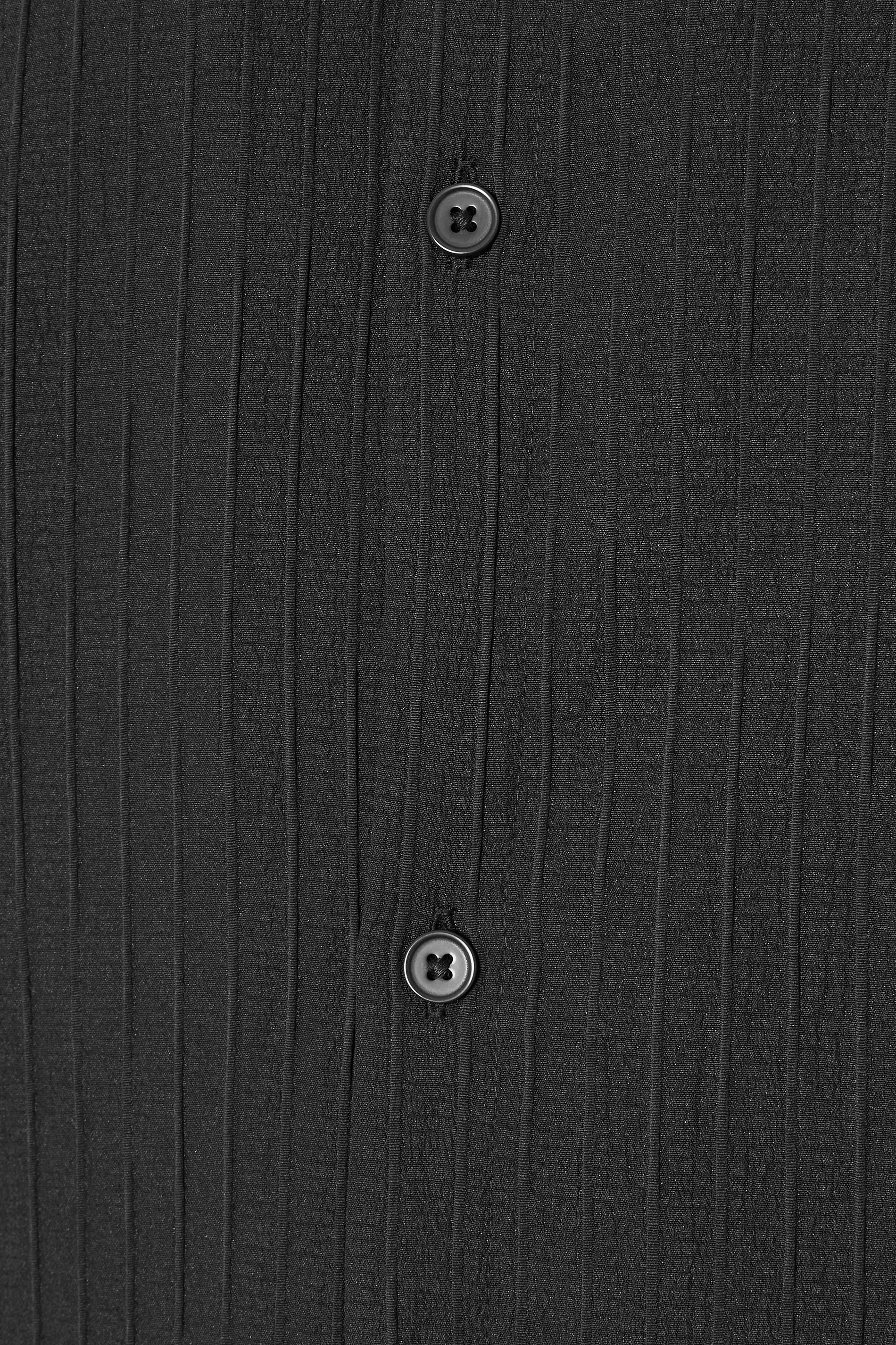 JACK & JONES Big & Tall Black Stripe Texture Resort Shirt | BadRhino 3