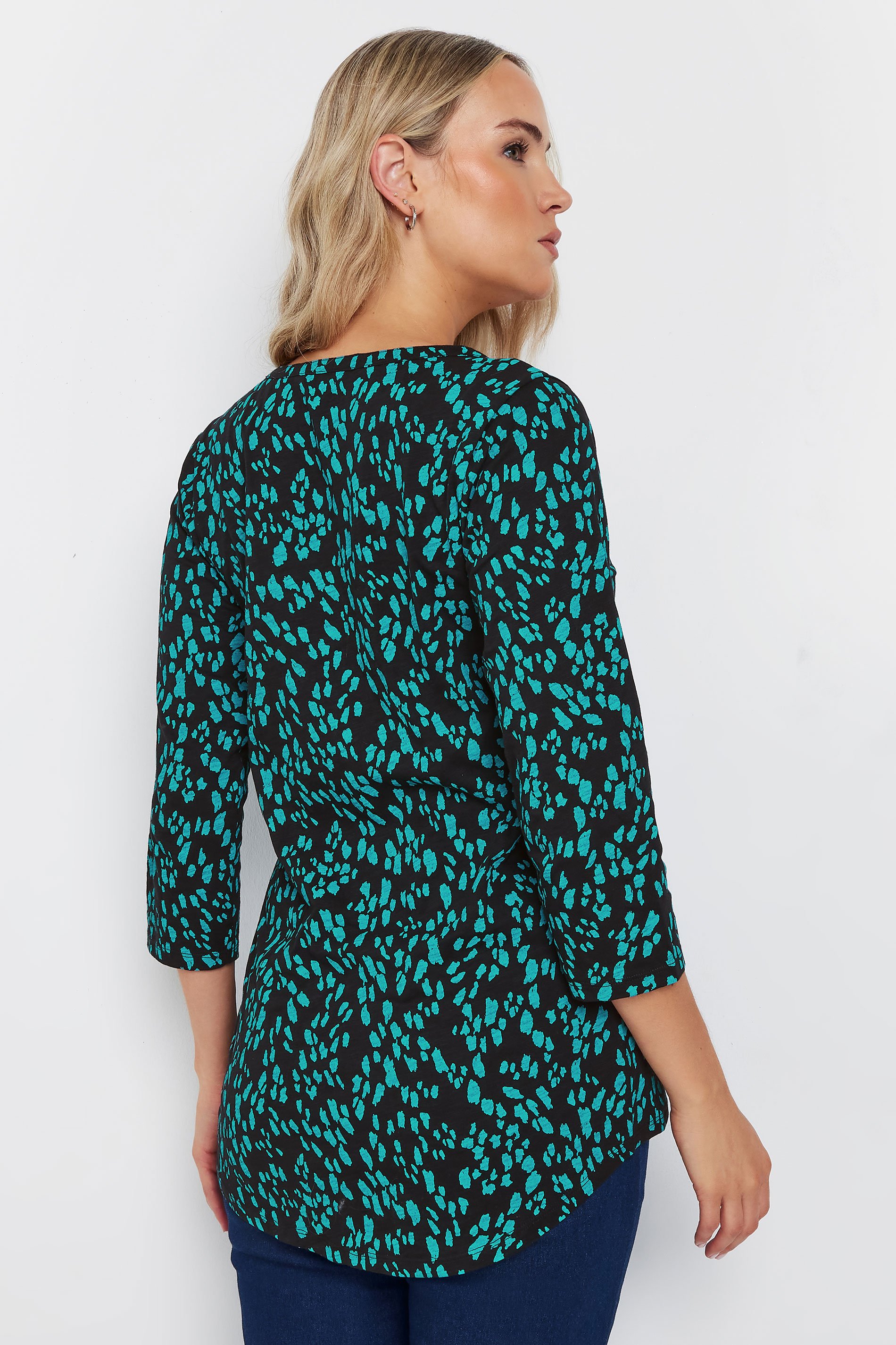 LTS Tall 2 PACK Teal Blue & Grey Henley Tops | Long Tall Sally 5