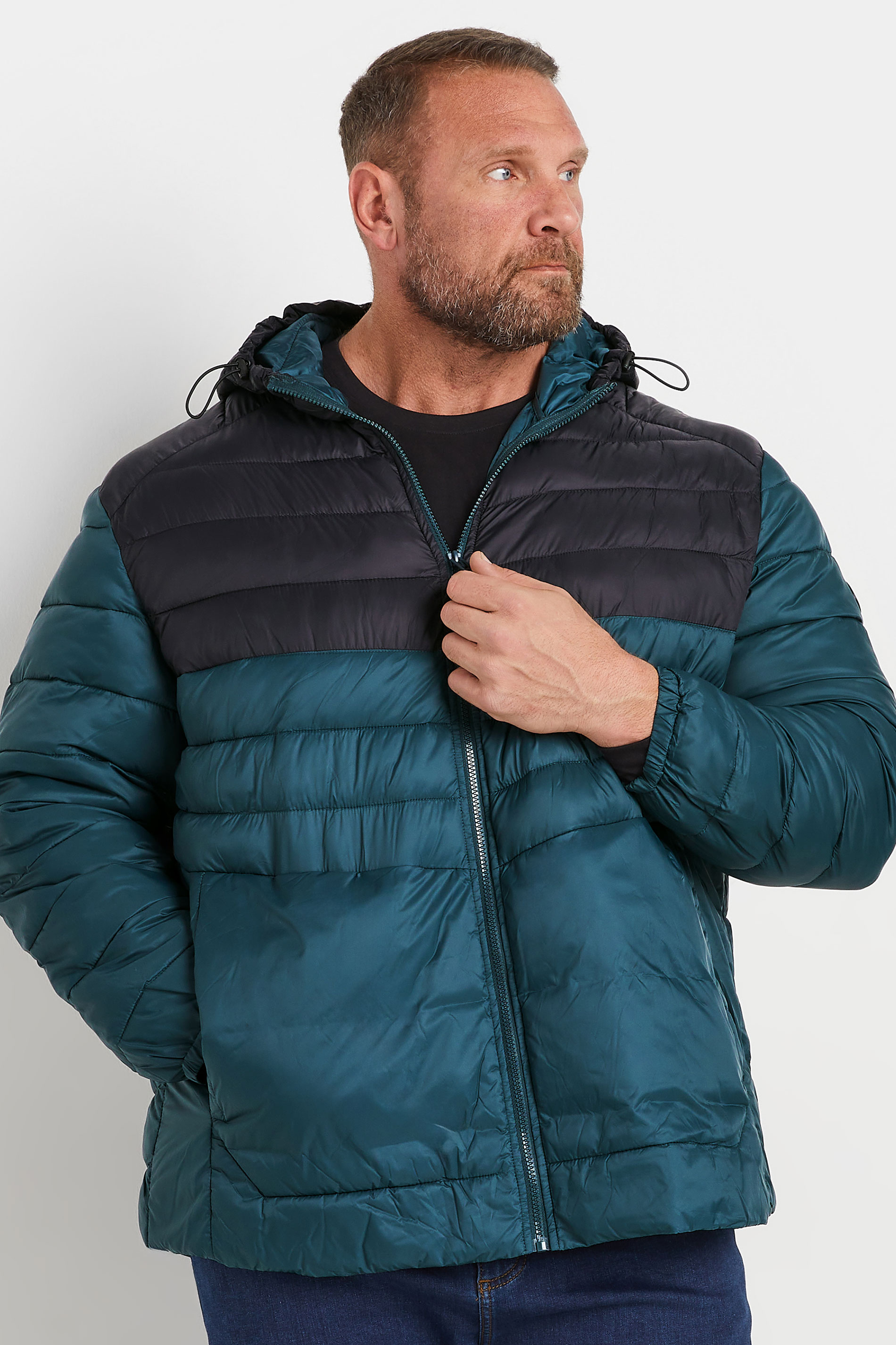 JACK & JONES Big & Tall Forest Green Puffer Jacket | BadRhino 1