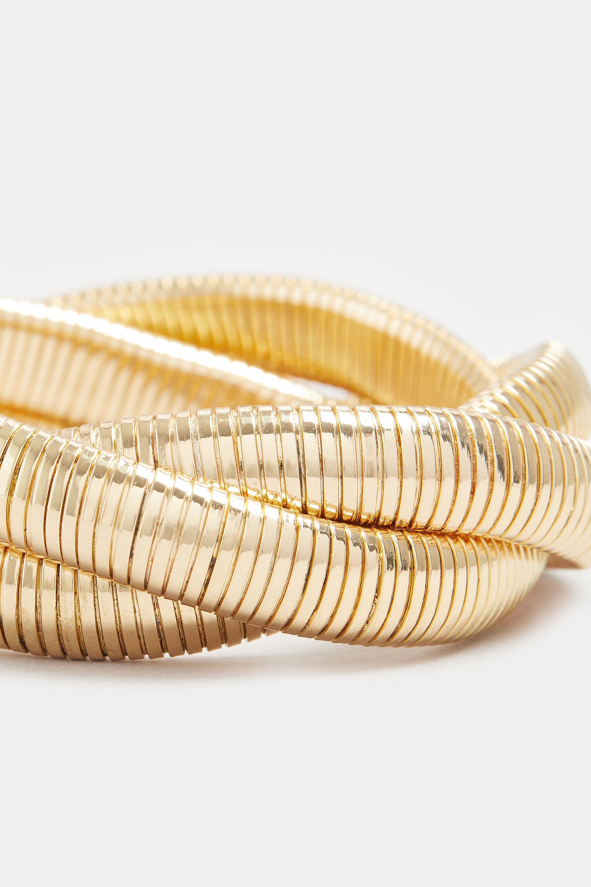 Gold Tone Stretch Twisted Bracelet | Yours Clothing 3