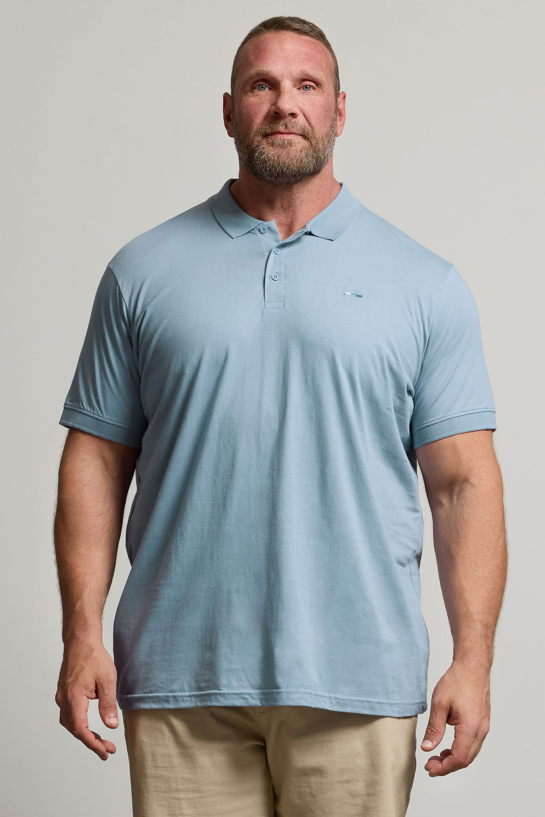 BadRhino Big & Tall Blue Jersey Polo Shirt | BadRhino 1
