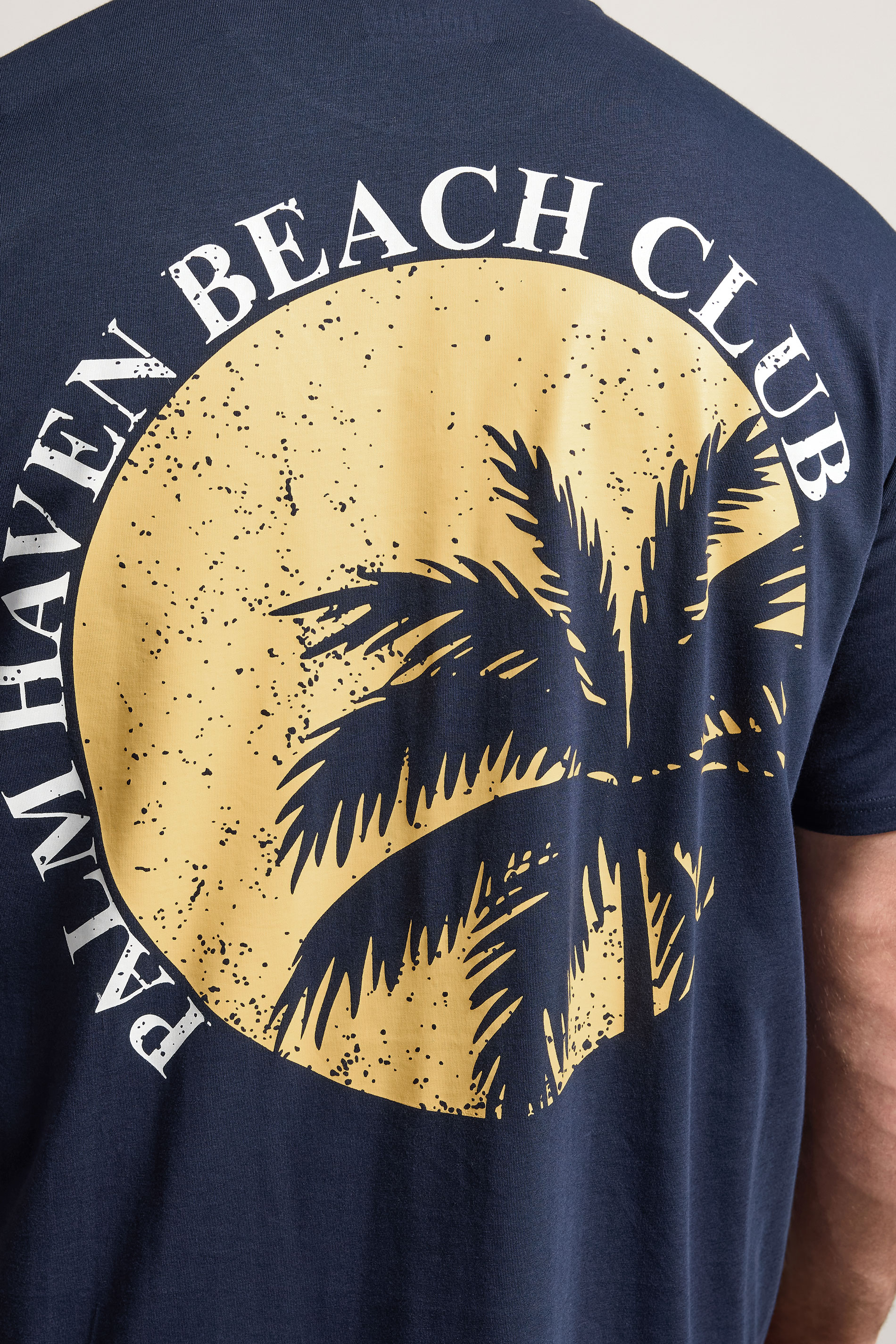 BadRhino Big & Tall Navy Blue 'Palm Beach Club' Graphic T-Shirt | BadRhino 4