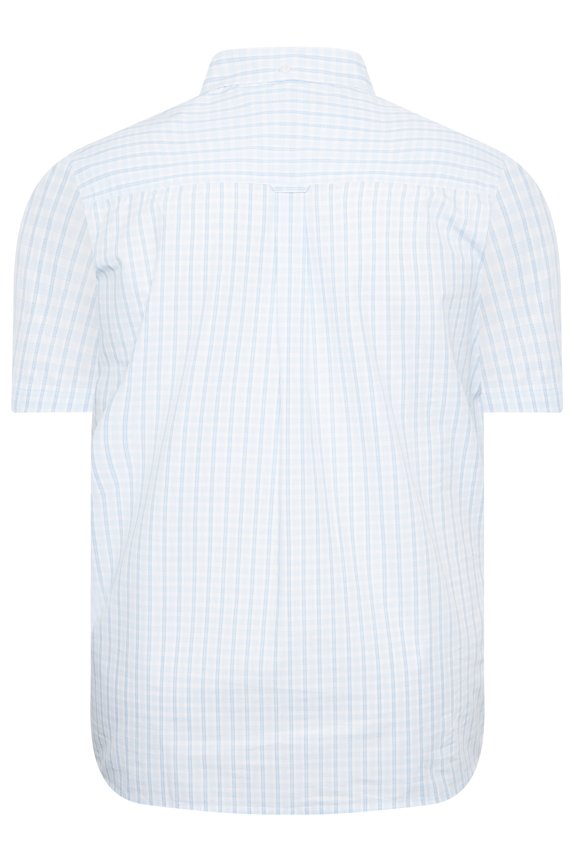 BadRhino Big & Tall Plus Size Light Blue Check Short Sleeve Shirt | BadRhino 4
