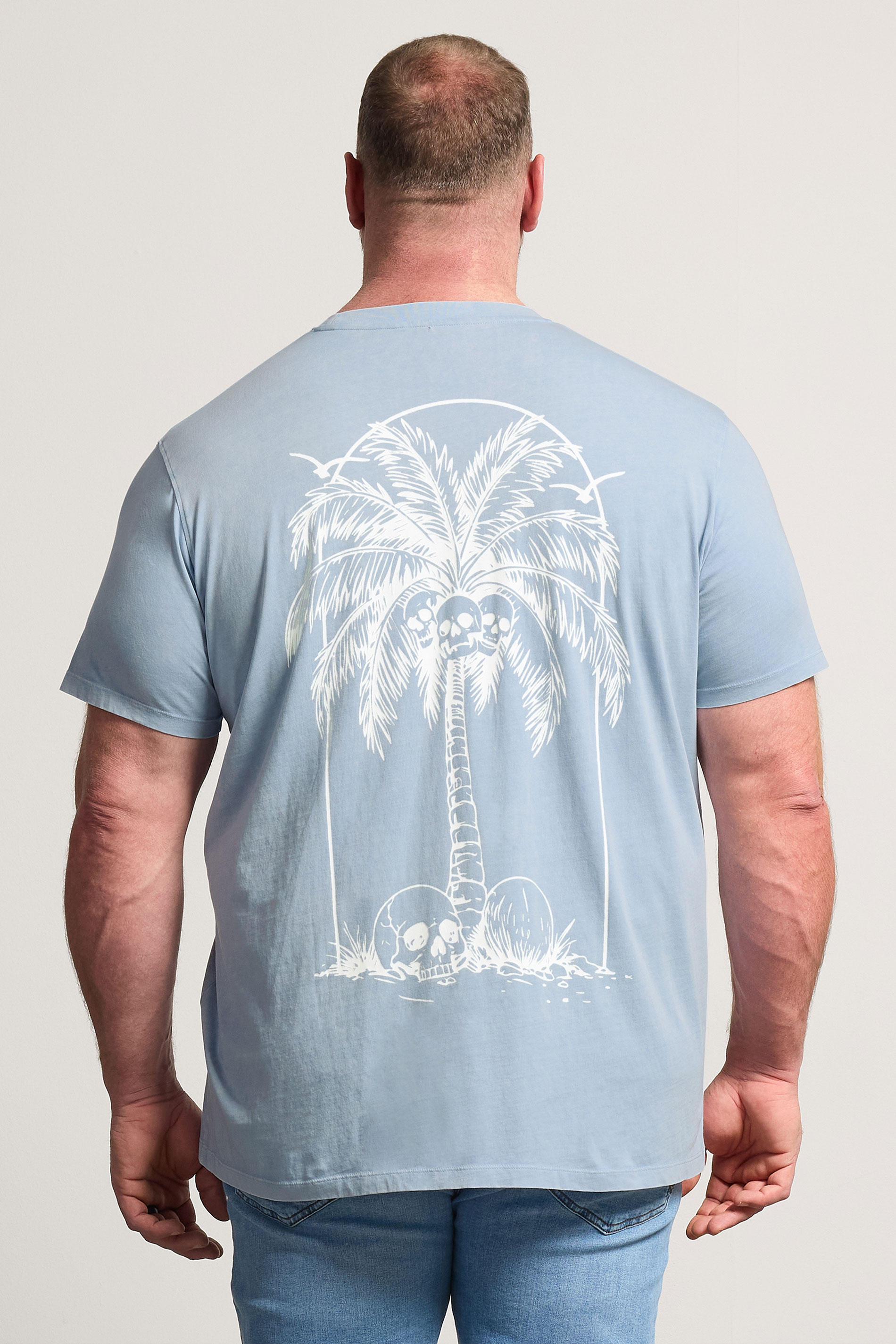 BadRhino Big & Tall Light Blue Acid Wash Graphic T-Shirt | BadRhino 4