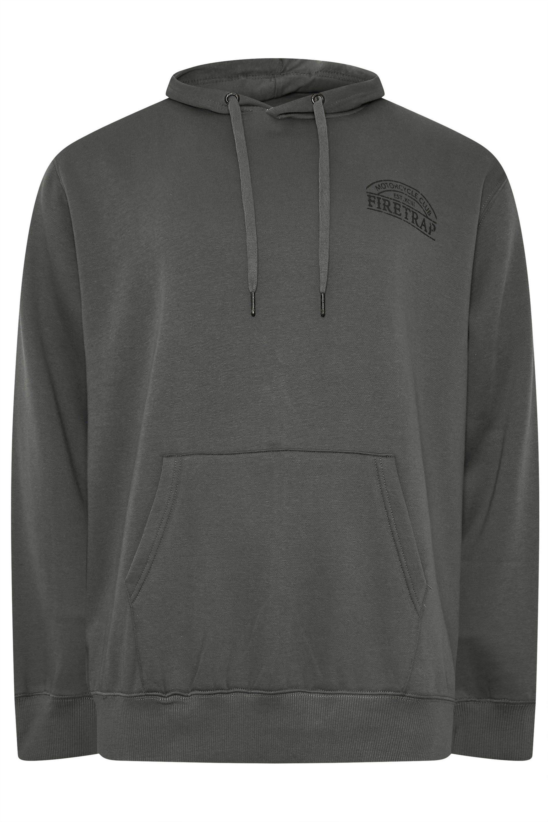 FIRETRAP Big & Tall Stormy Grey Hoodie | BadRhino 5