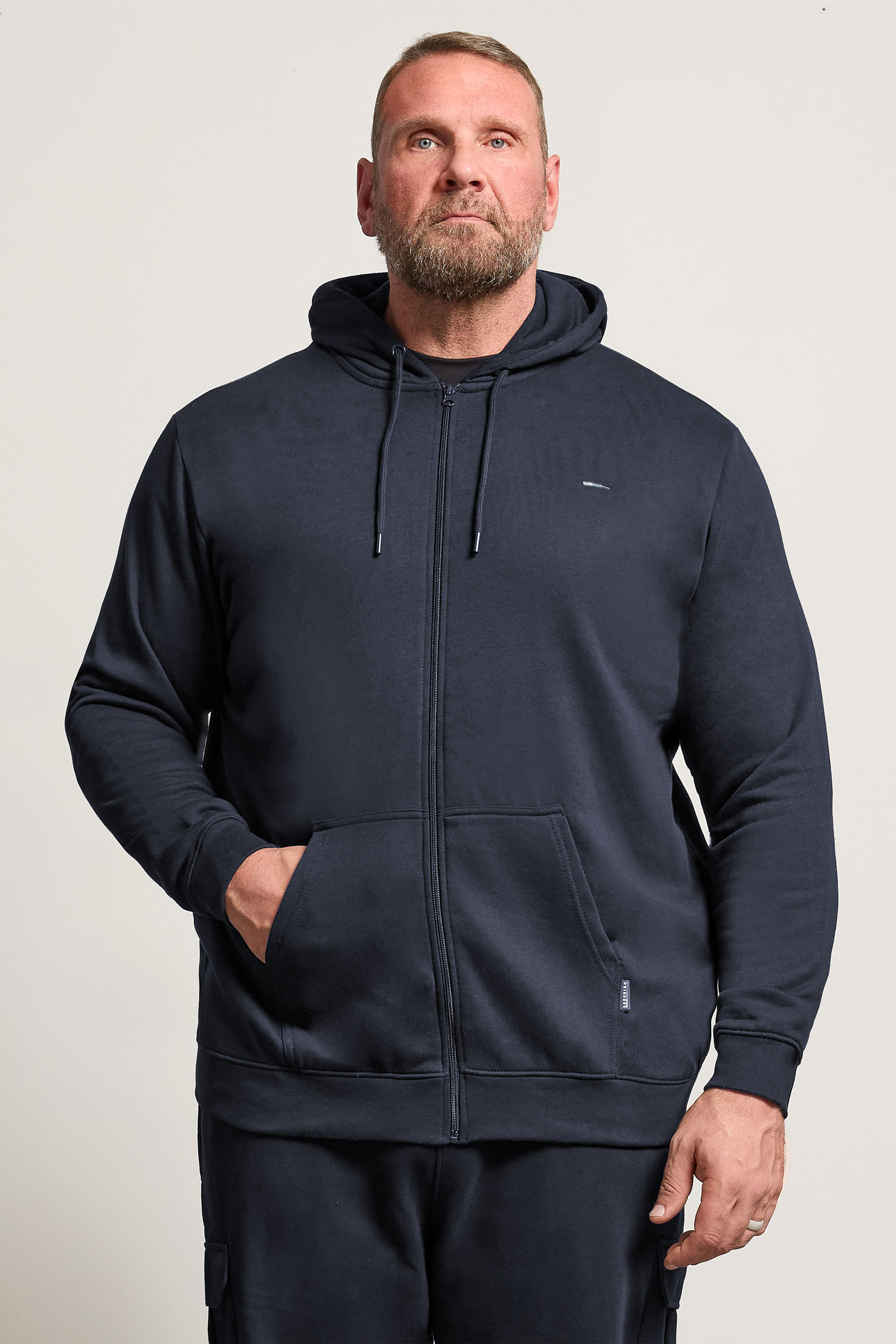 BadRhino Big & Tall 2 PACK Navy Blue Zip Through Hoodies | BadRhino 2