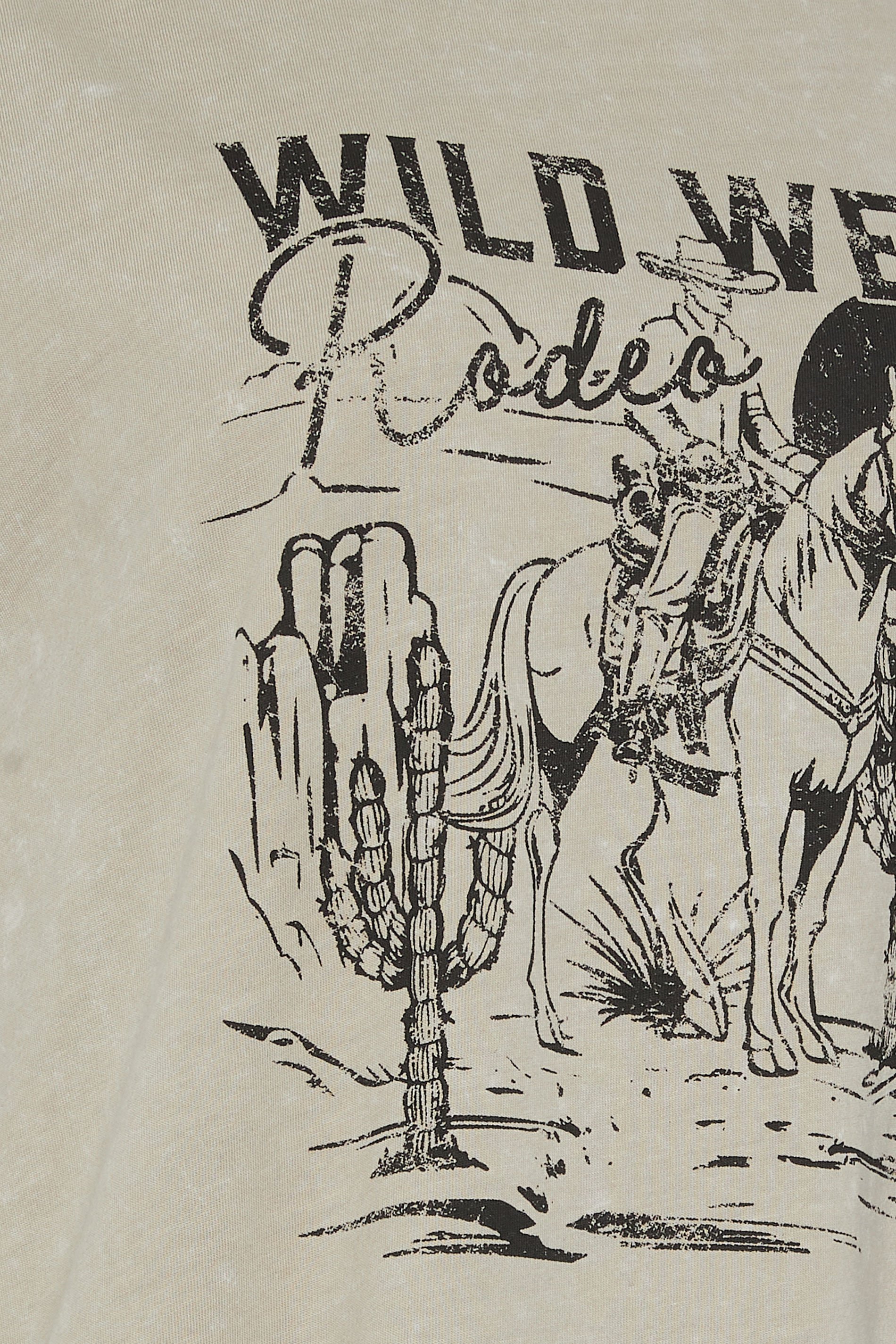 LTS Tall Natural Brown 'Wild West' Slogan T-Shirt | Long Tall Sally 7