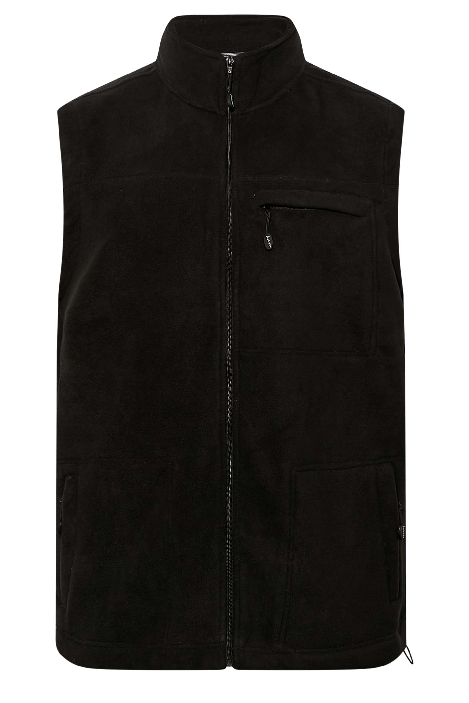 KAM Big & Tall Black Fleece Gilet | BadRhino 3