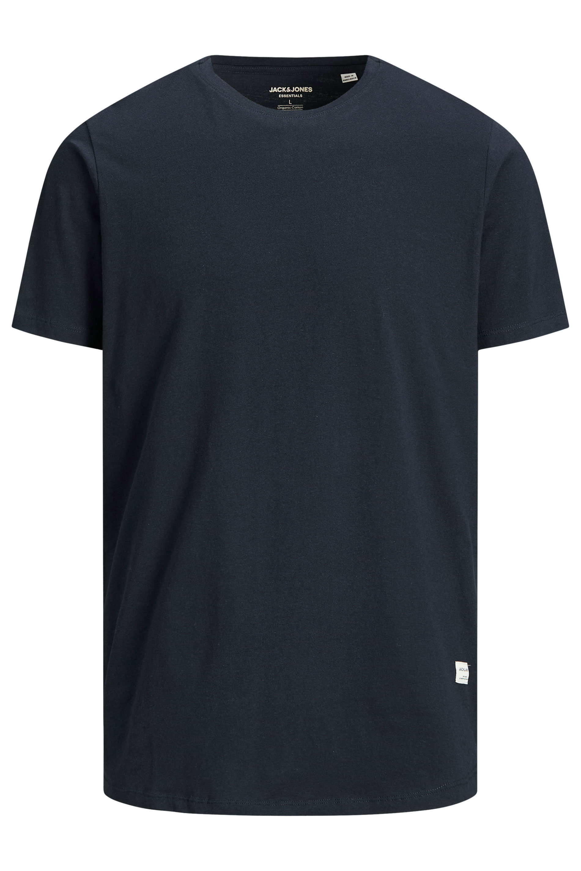 JACK & JONES Big & Tall Navy Blue Jenoa Crew T-Shirt | BadRhino 2