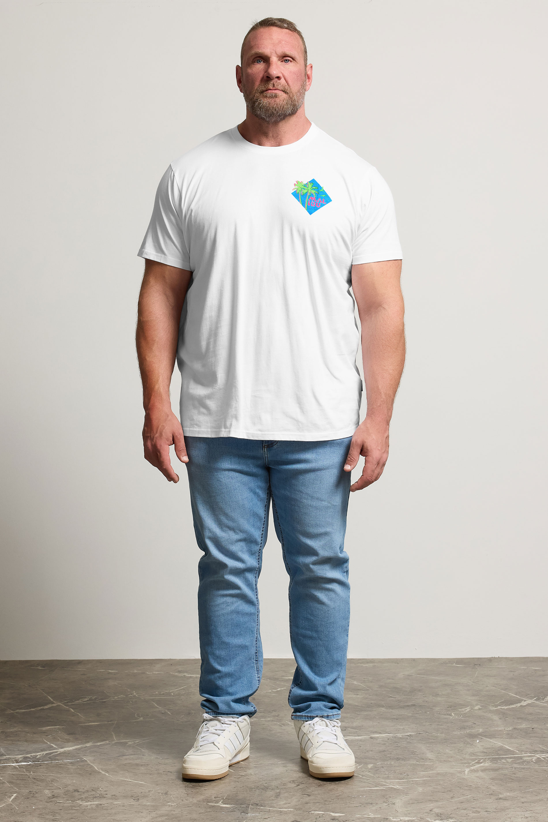 BadRhino Big & Tall White 'Malibu' Graphic T-Shirt | BadRhino 5