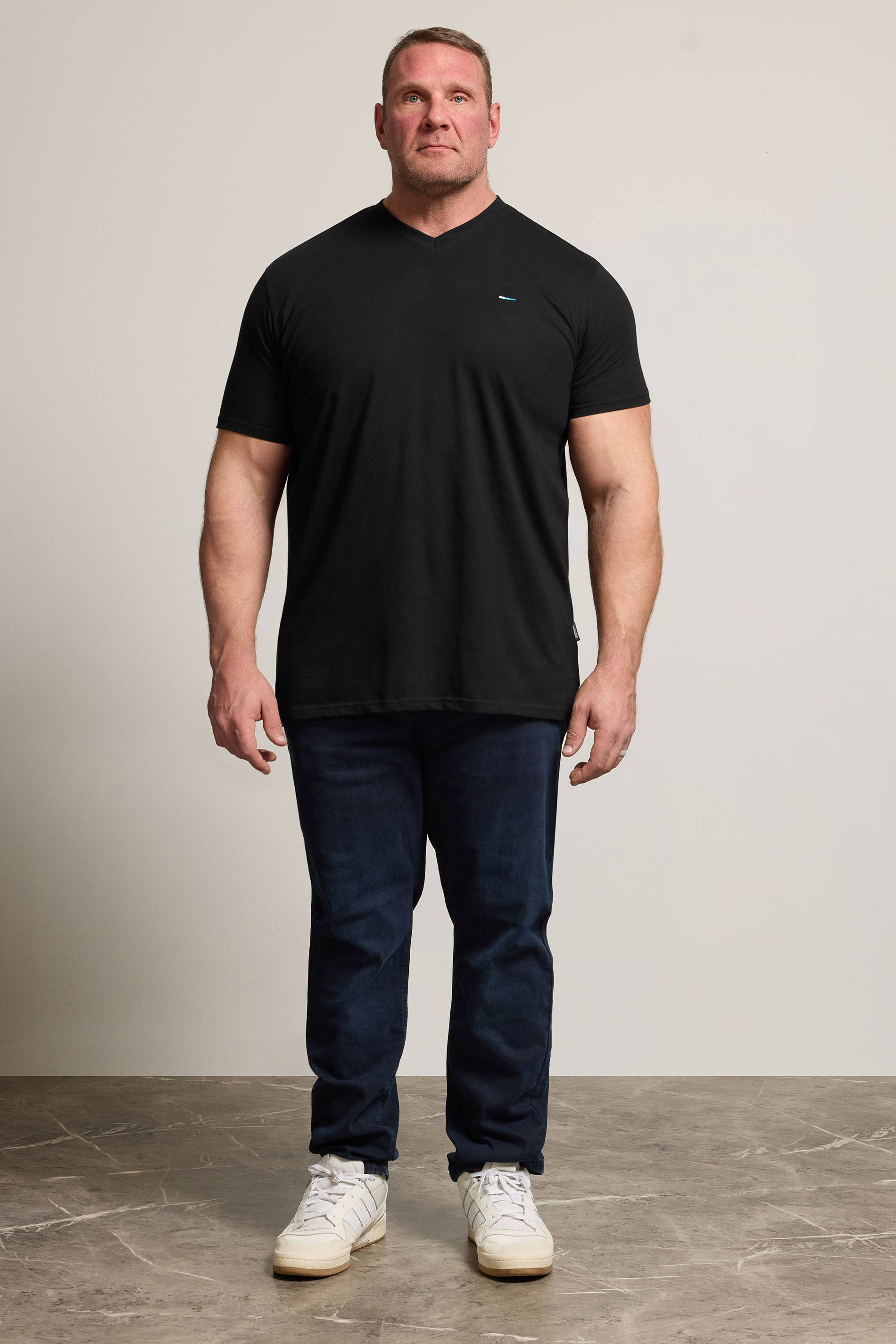 BadRhino Big & Tall Black 5 Pack V-Neck T-Shirts | BadRhino 3