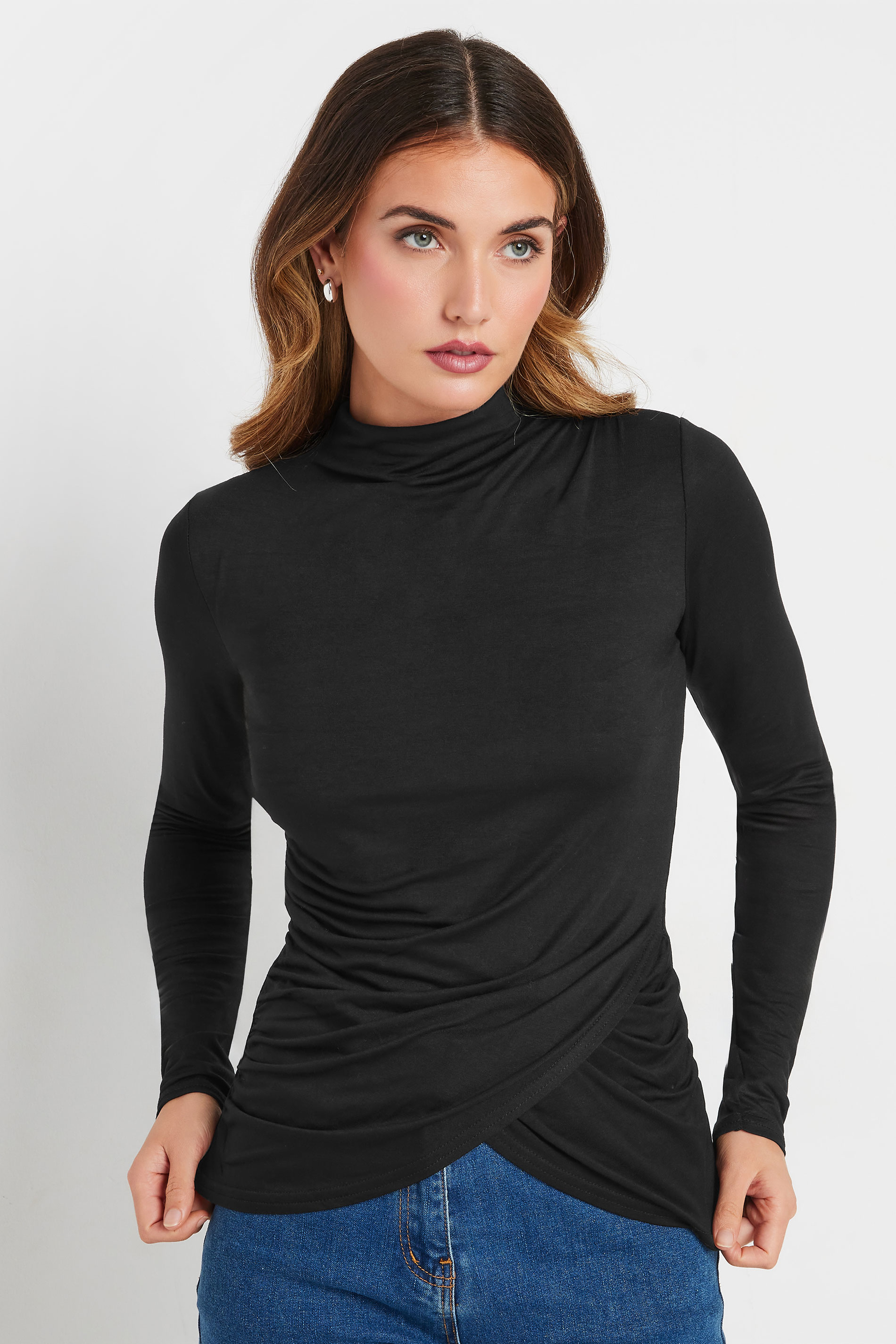 トップス acka drape volume tops black drape volume tops – Acka online store
