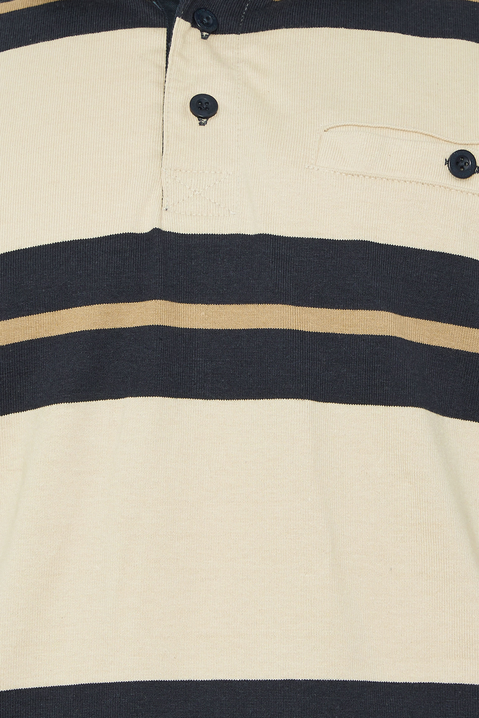 KAM Stone Brown Striped Short Sleeve Rugby Polo Shirt | BadRhino 3