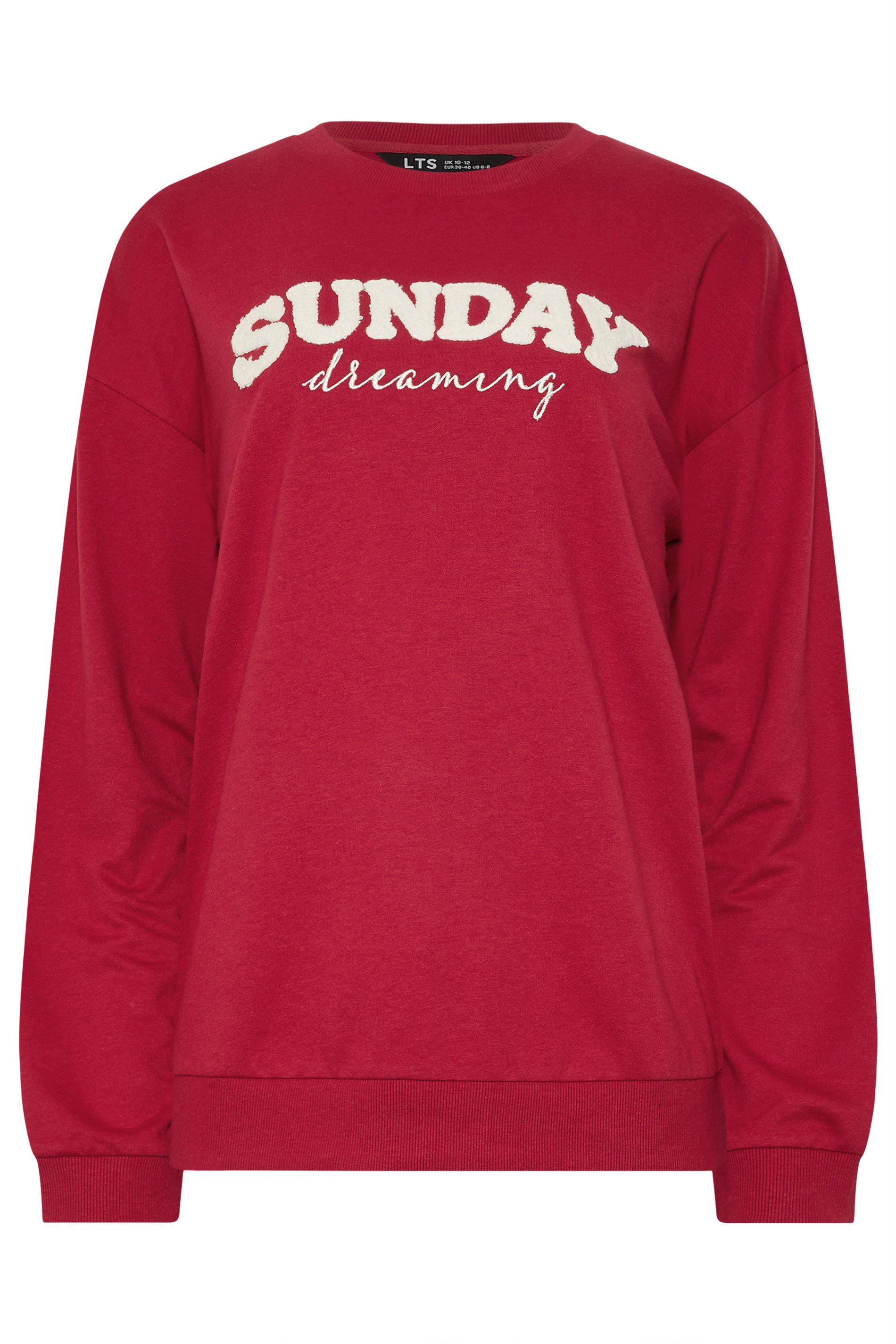 LTS Tall Red 'Sunday Dreaming' Slogan Lounge Top | Long Tall Sally 6