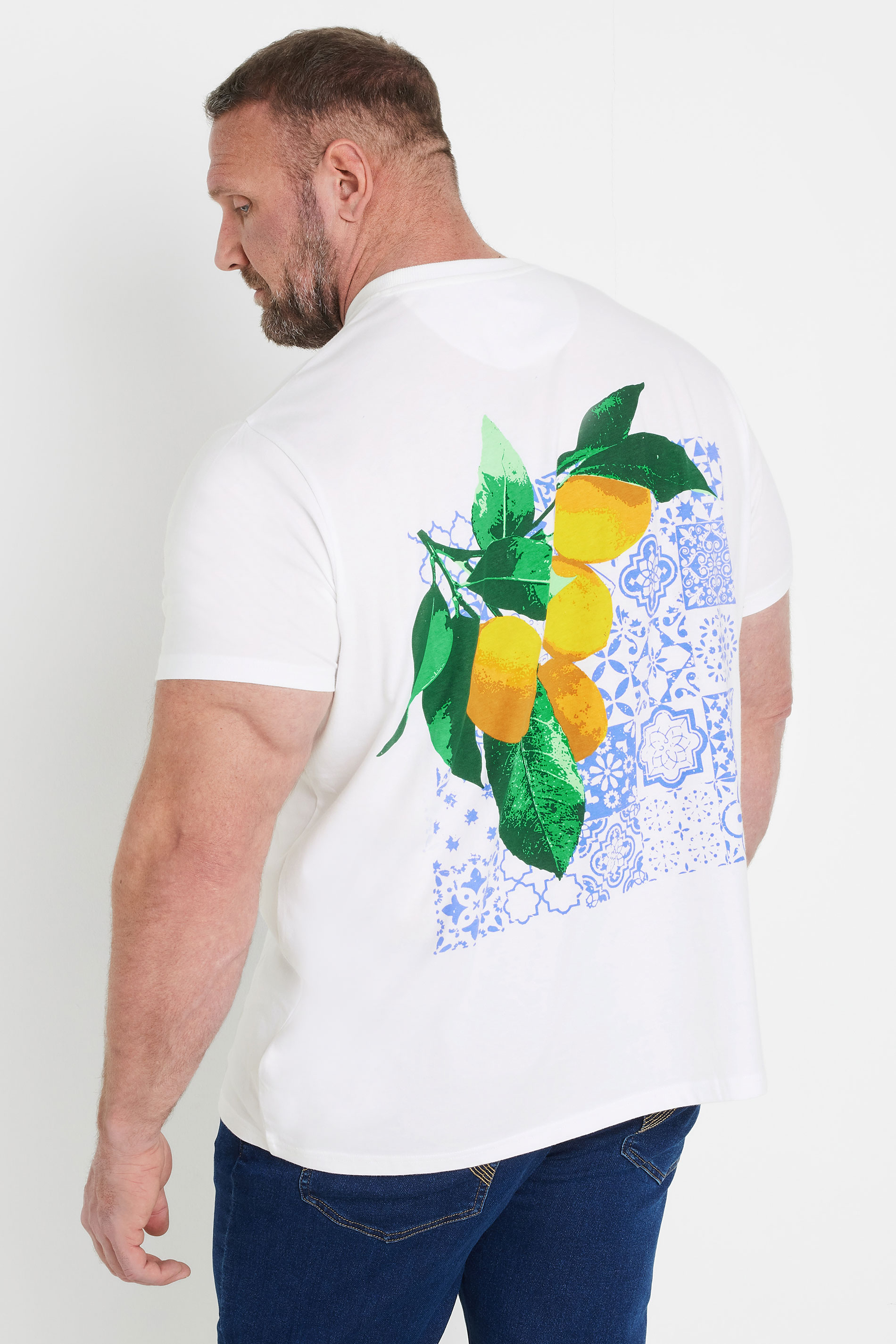 BadRhino Big & Tall White Lemon Graphic T-Shirt | BadRhino 4