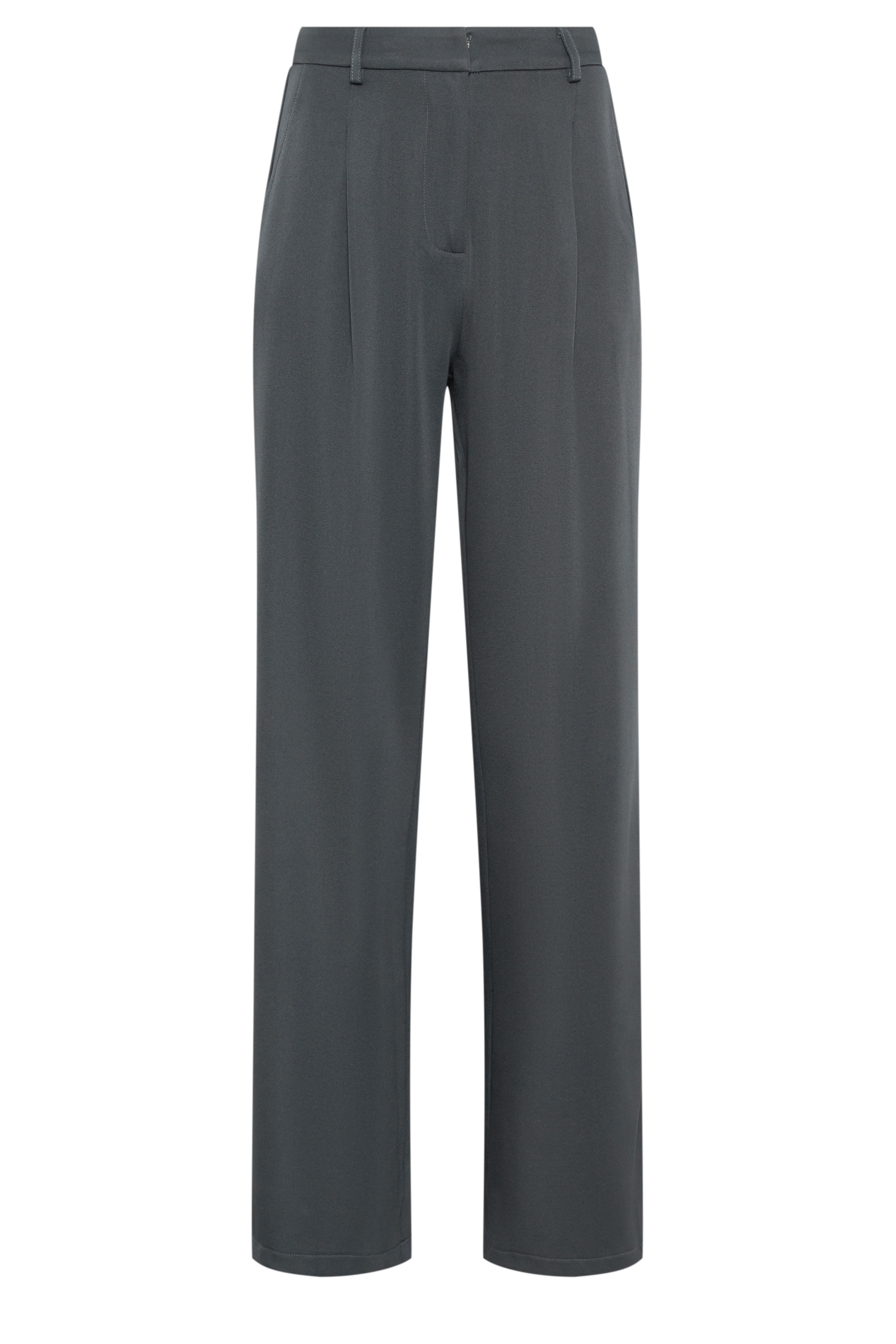 LTS Tall Womens Grey Tailored Wide Leg Trousers | Long Tall Sally 5