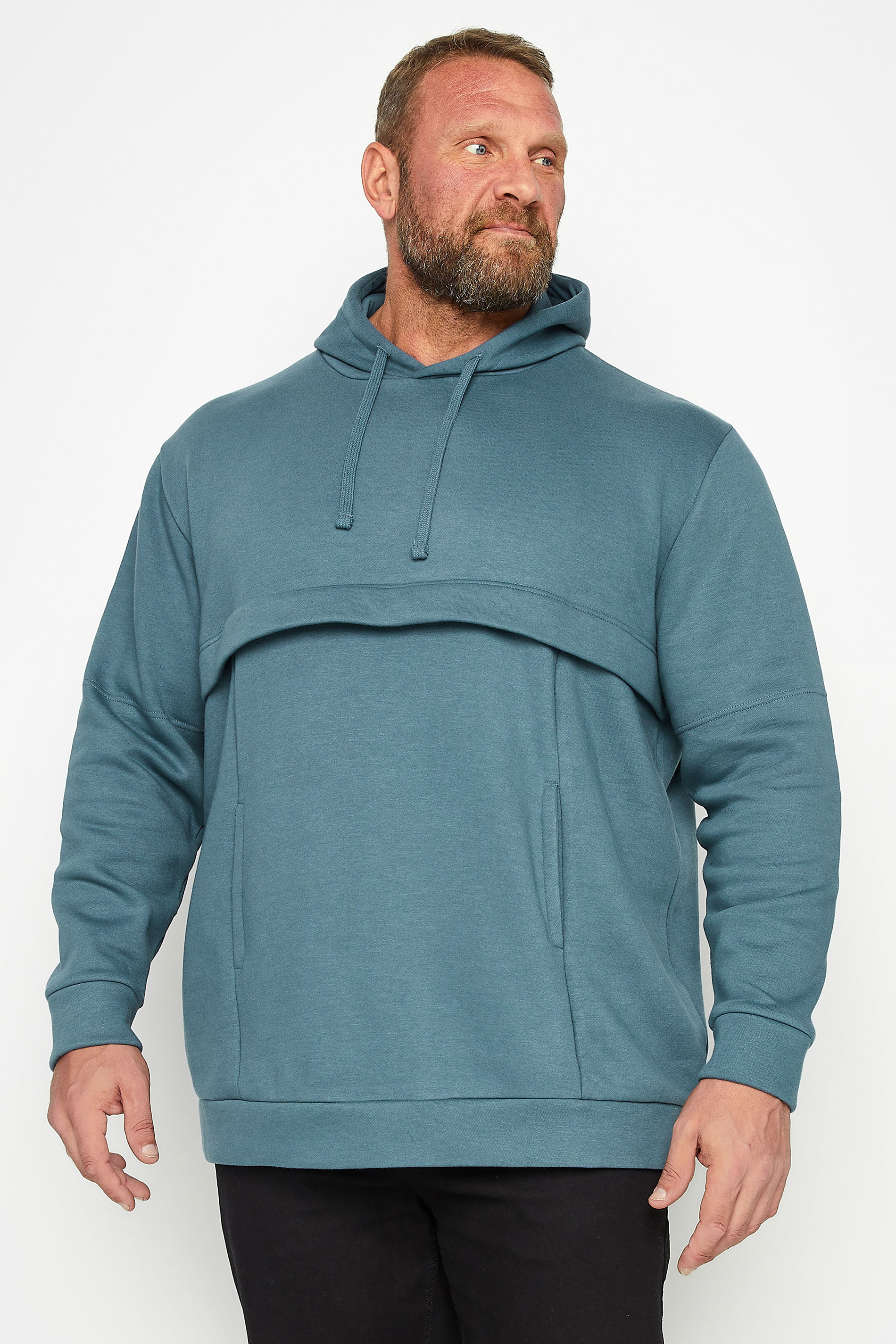 BadRhino Big & Tall Blue Pouch Pocket Hoodie | BadRhino 1