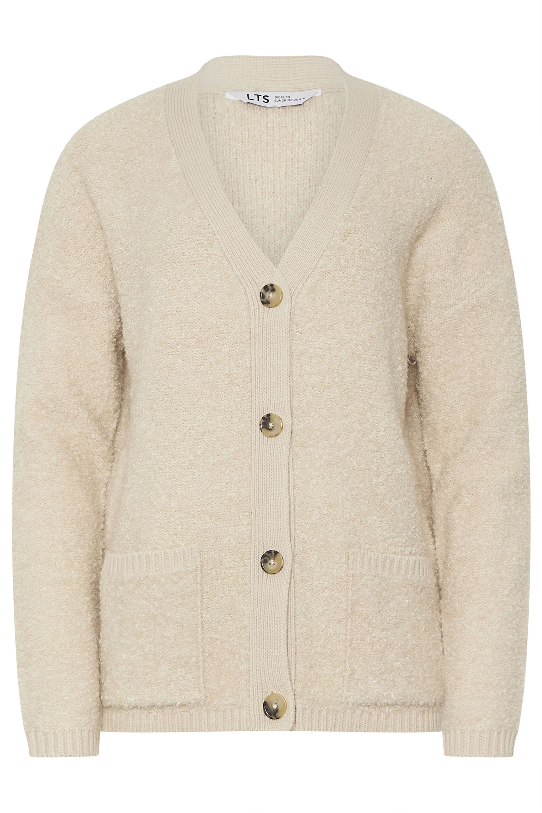 LTS Tall Ivory White Boucle Knitted Cardigan | Long Tall Sally 6