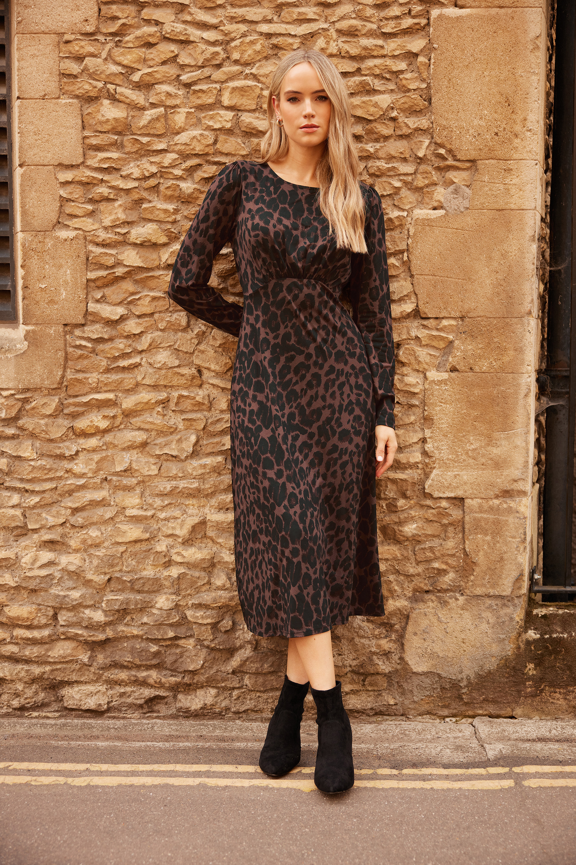 LTS Tall Brown Leopard Print Tea Dress | Long Tall Sally  2