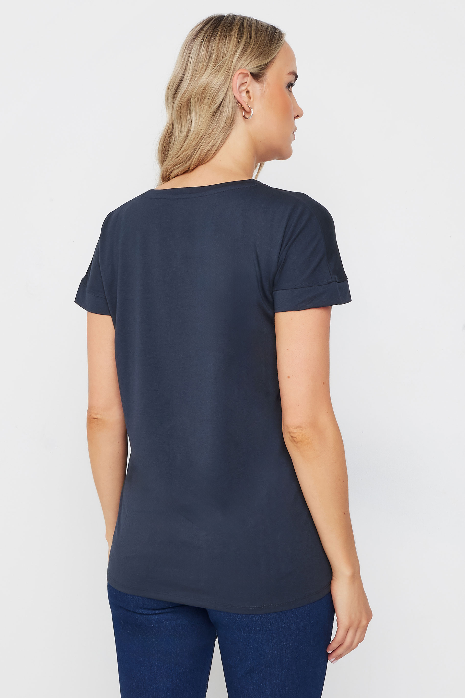 LTS PREMIUM Tall Womens Navy Blue V-Neck T-Shirt | Long Tall Sally