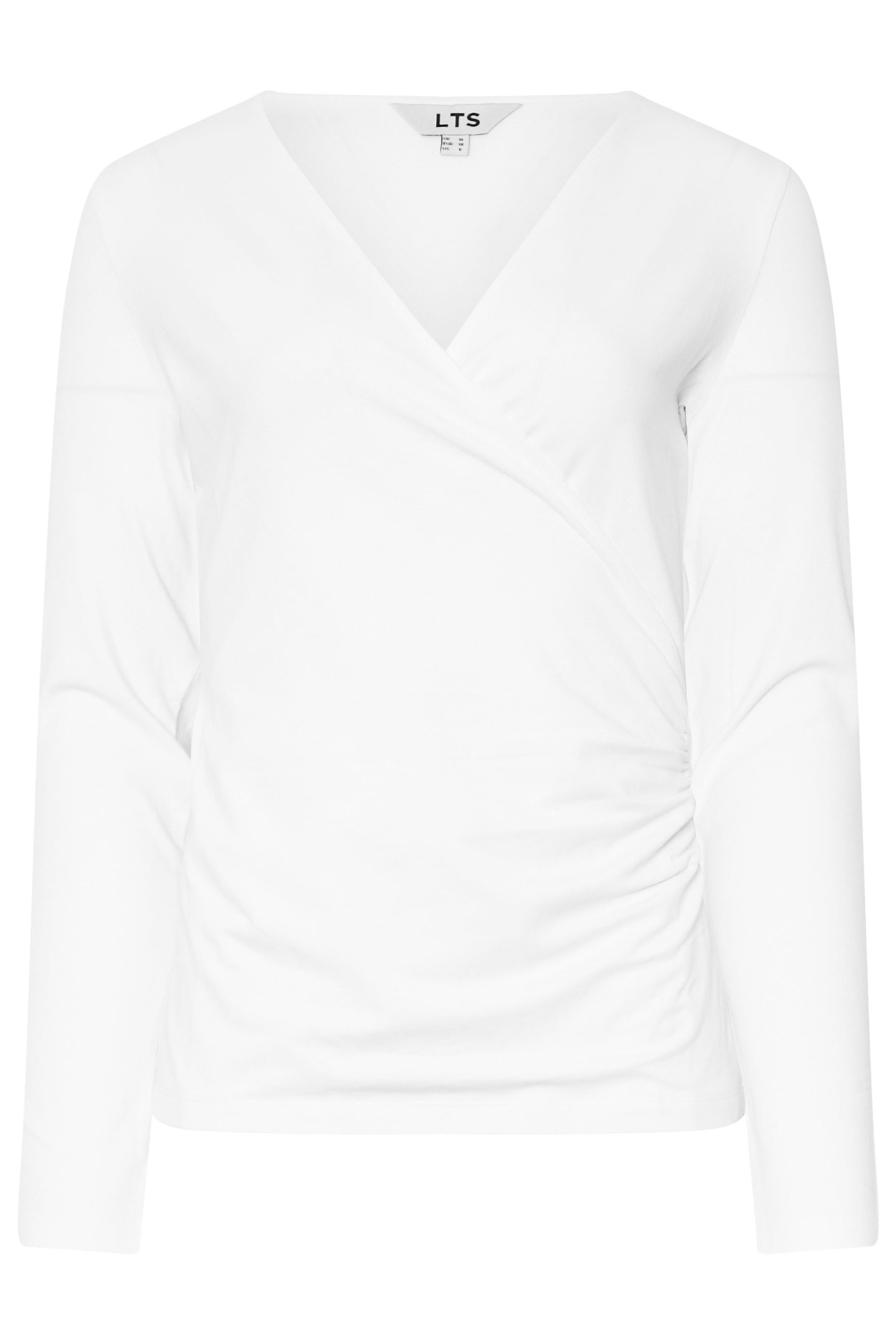 LTS Tall White Long Sleeve Wrap Top | Long Tall Sally 5