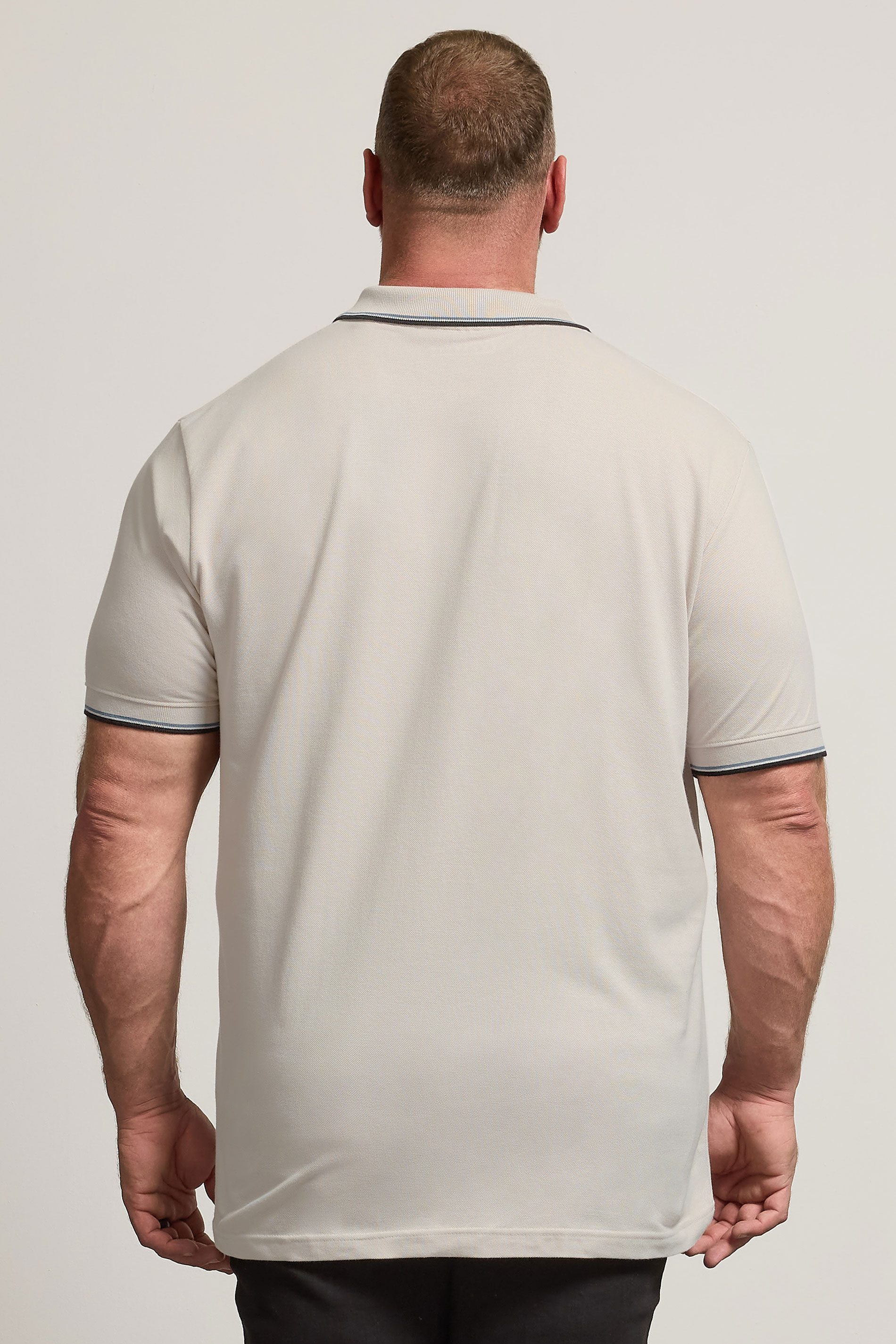 BadRhino Big & Tall Natural Brown Tipped Polo Shirt | BadRhino 4