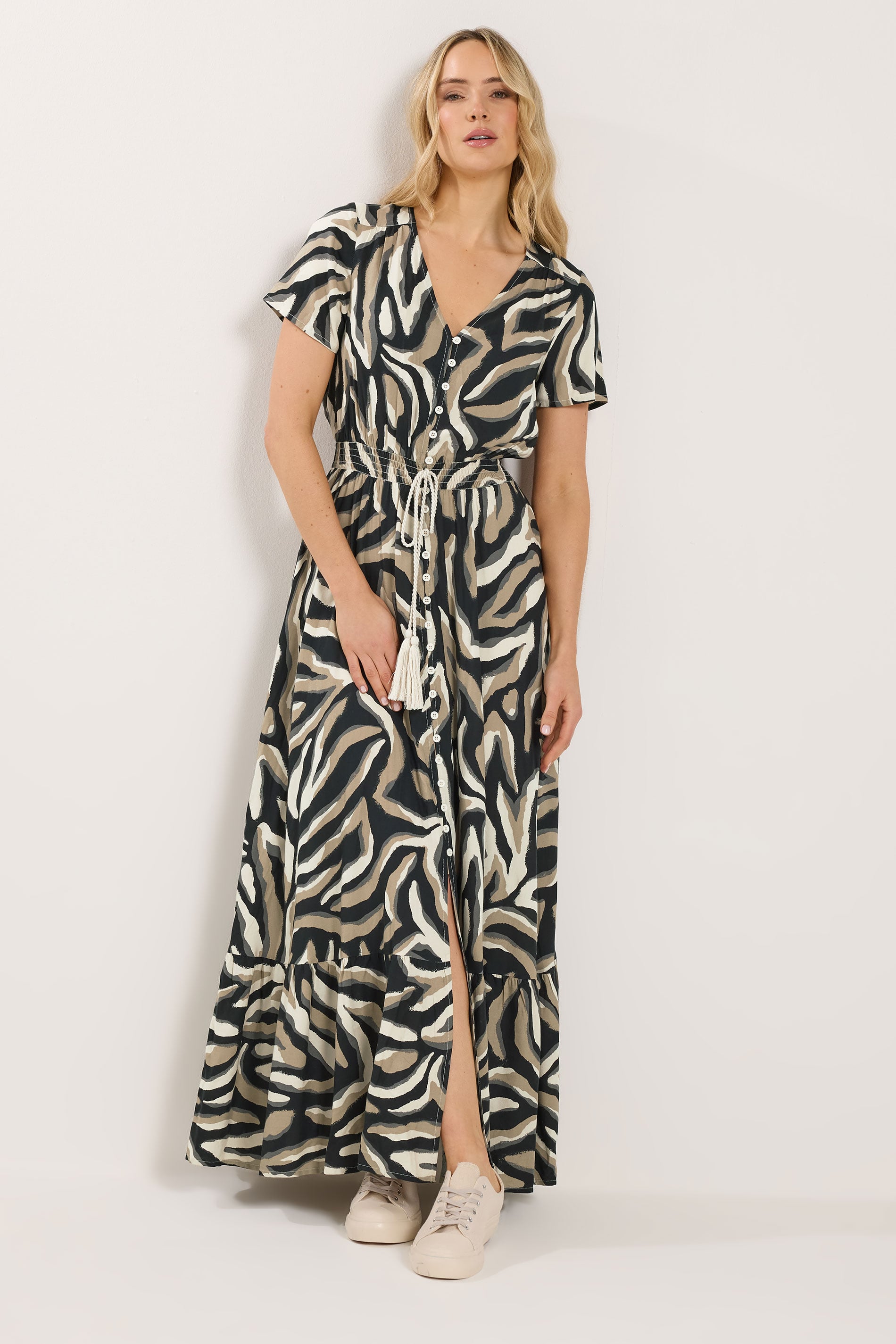 LTS Tall Women's Zebra Print Button Maxi Dress | Long Tall Sally 2