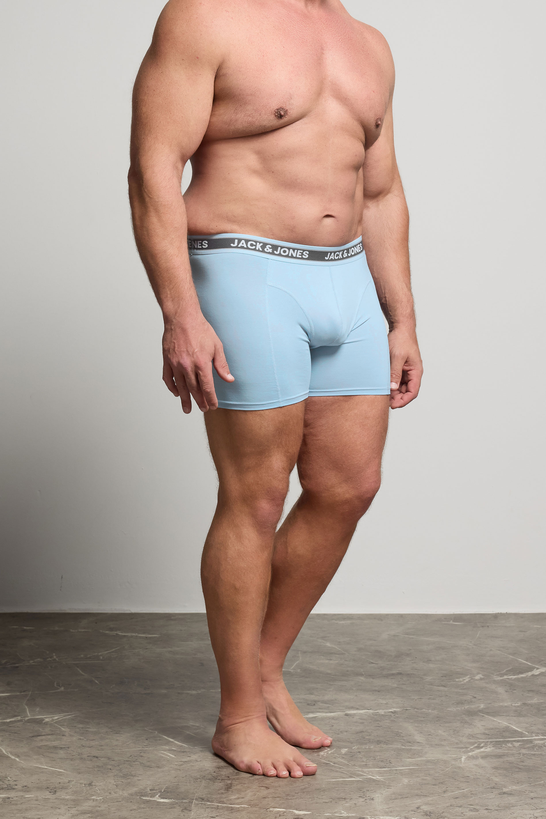 JACK & JONES Big & Tall 5 Pack Blue & Black Boxers | BadRhino 3