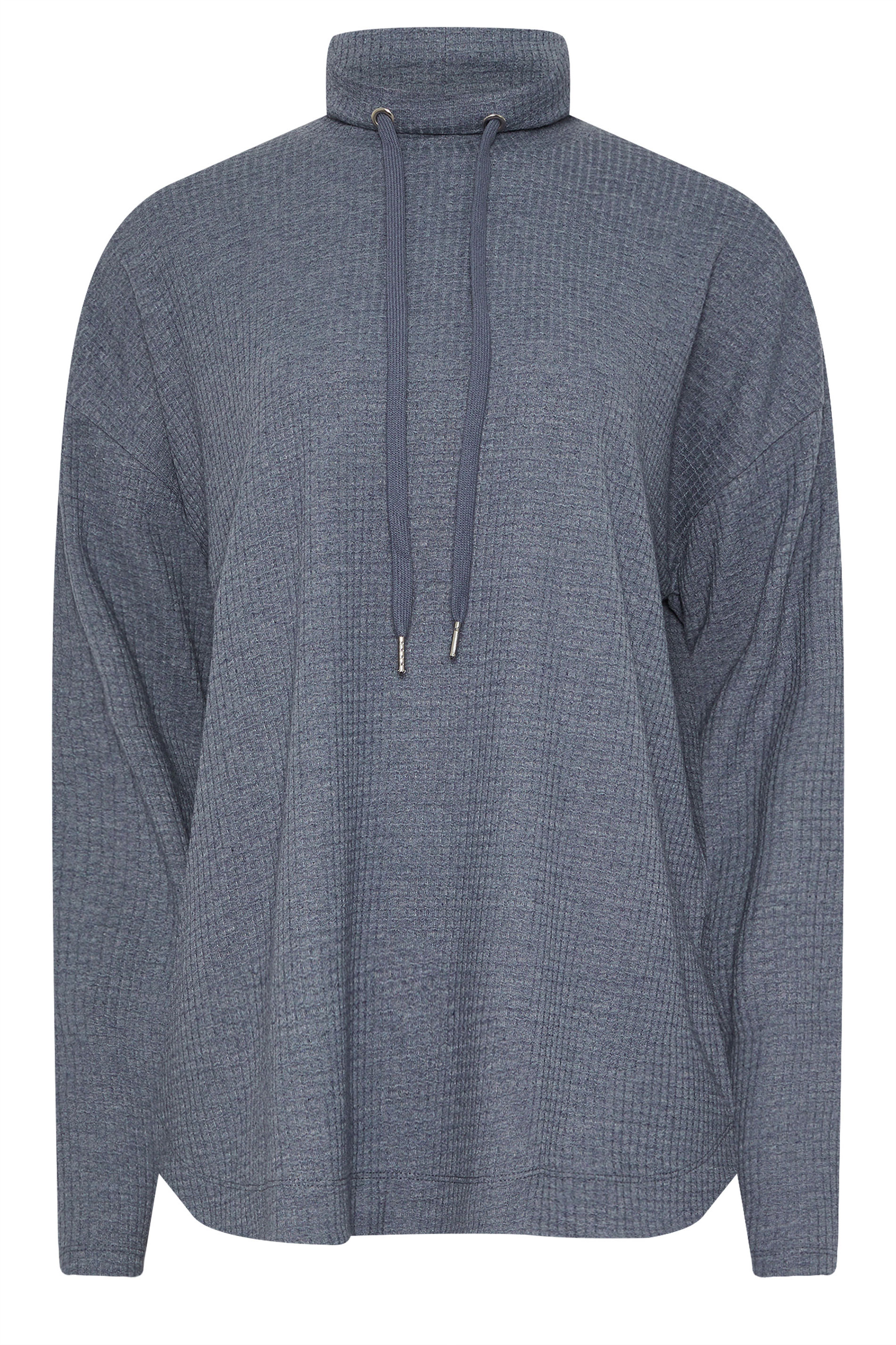 LTS Tall Denim Blue Waffle Lounge Top | Long Tall Sally 5