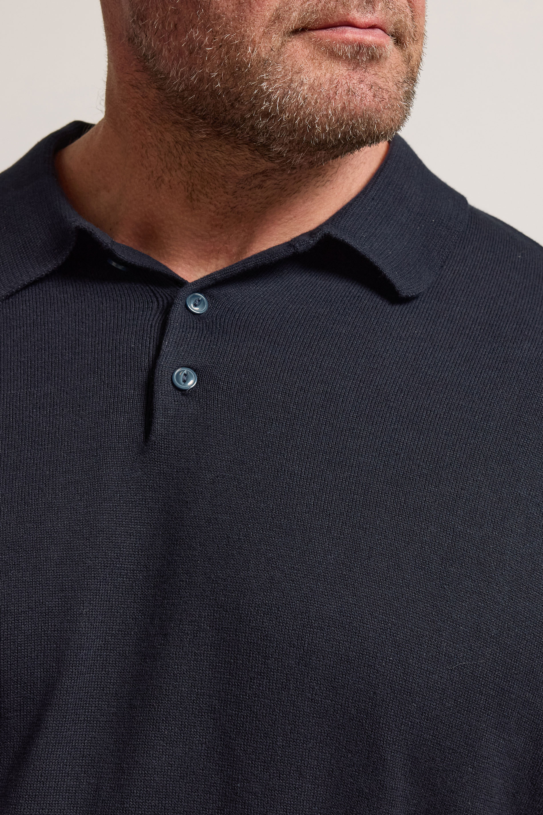 BadRhino Big & Tall Navy Blue Knitted Short Sleeve Polo Shirt | BadRhino 4