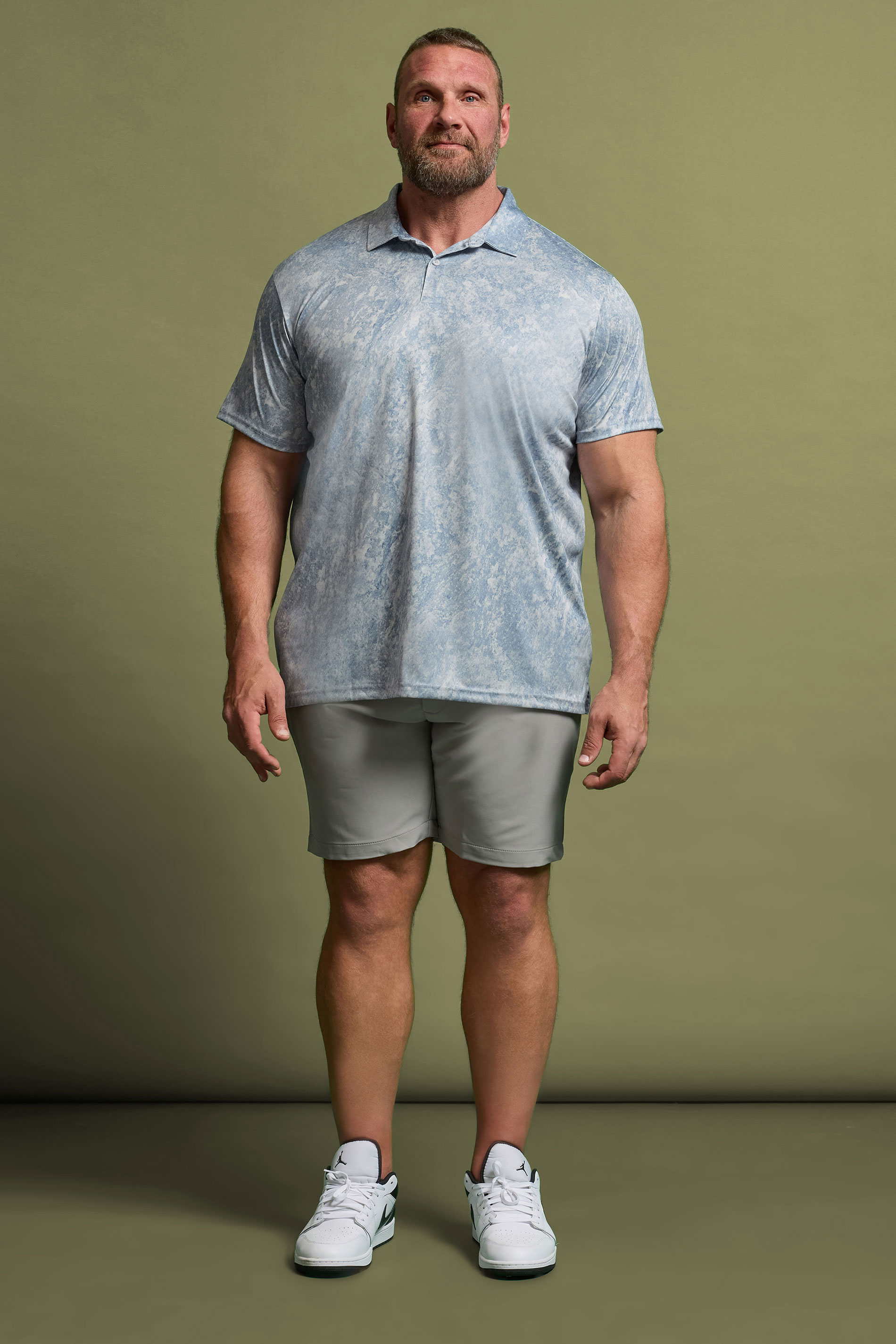 BadRhino Golf Big & Tall Grey Marble Print Polo Shirt | BadRhino 2