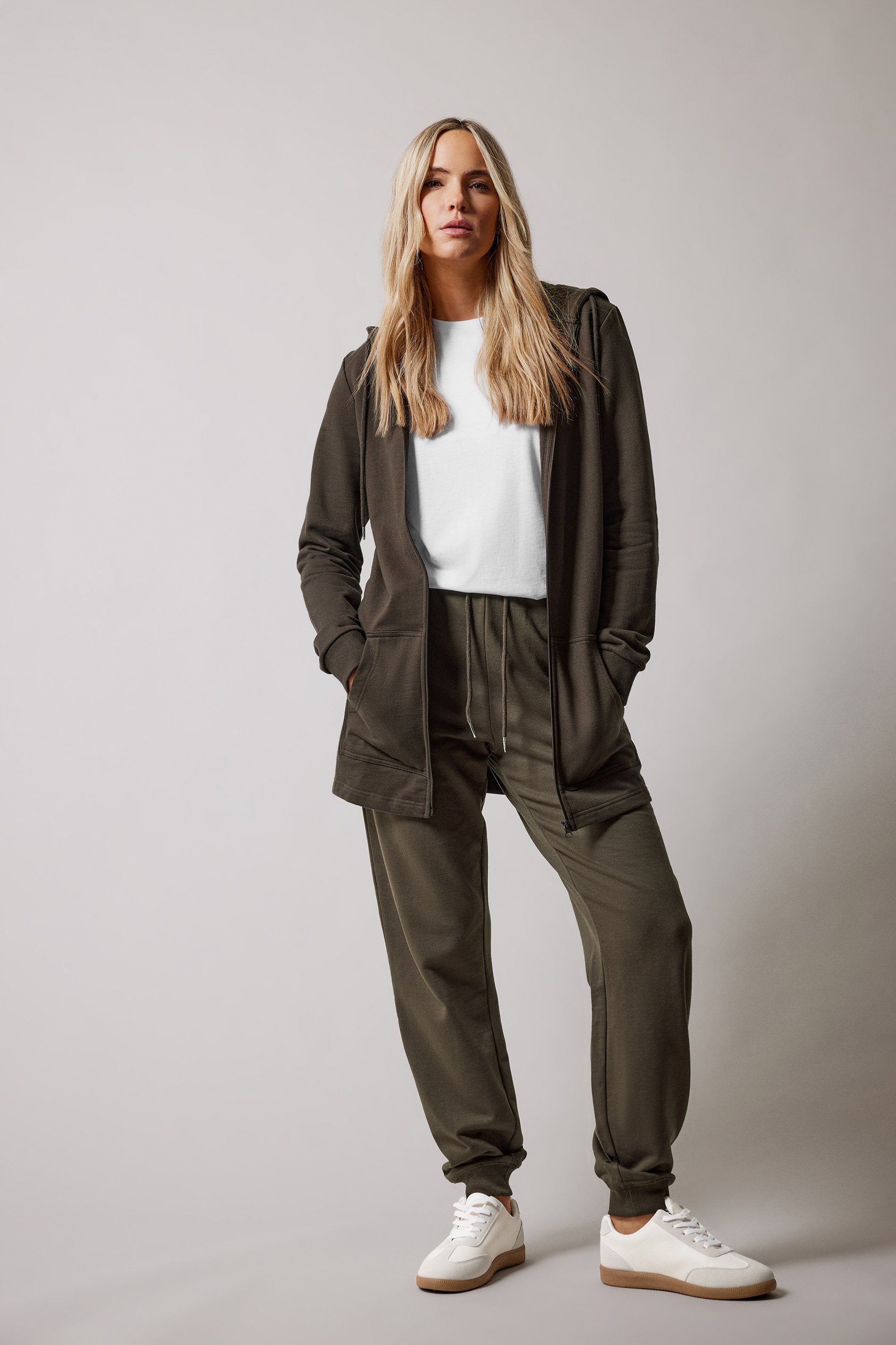 LTS Tall Chocolate Brown Cotton Longline Hoodie | Long Tall Sally 1