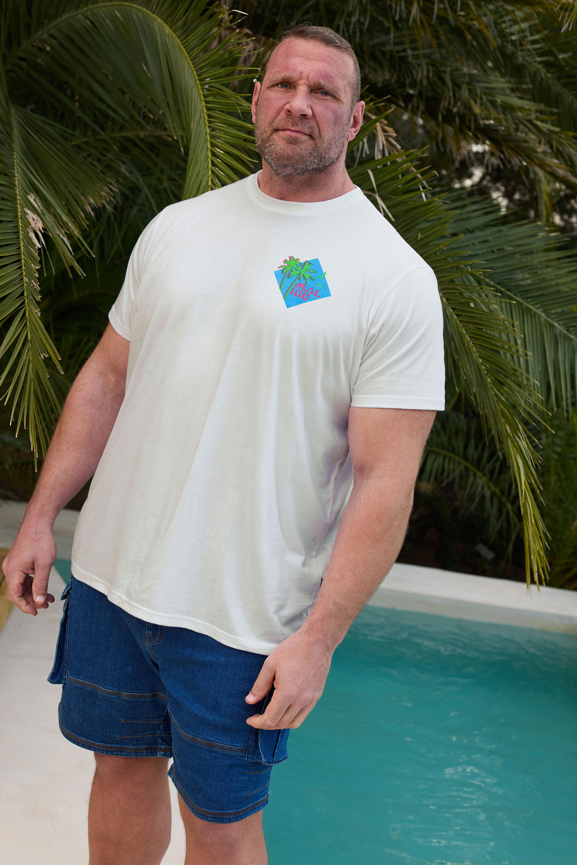 BadRhino Big & Tall White 'Malibu' Graphic T-Shirt | BadRhino 2